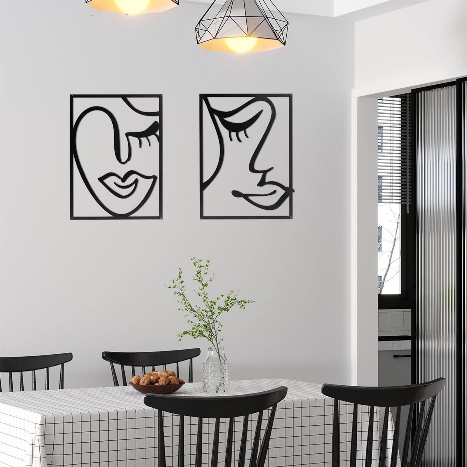 Cinq 3 Piece Set Wall Decor- Black Rectangular Metal Frame