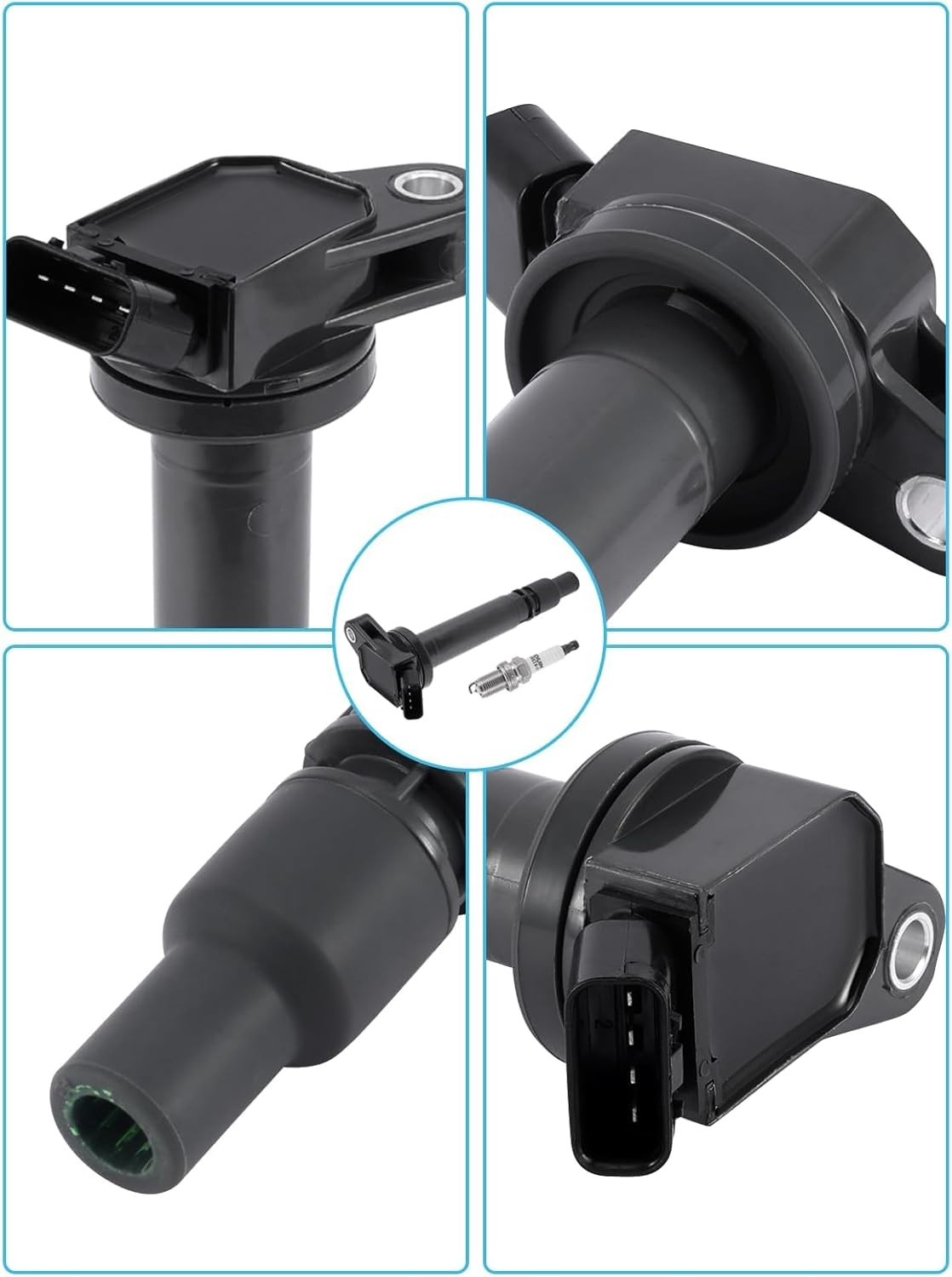 UF507 Ignition Coil Pack & Iridium Spark Plugs 4PCS (2.5L 2.7L L4) For Toyota