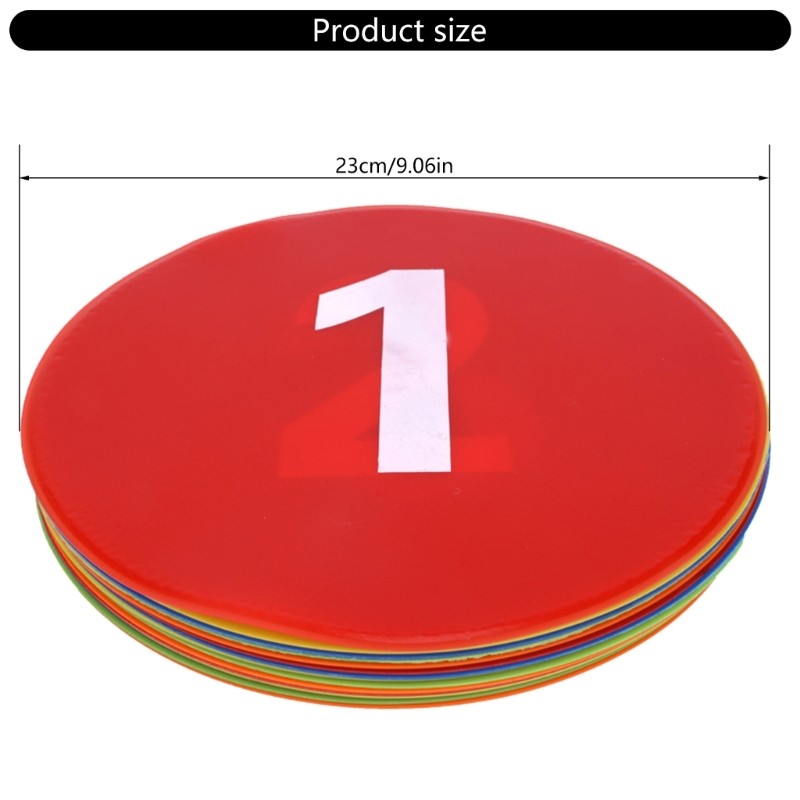 Numbered Spots Marker Flat Floor Spots Marker for Field & Courts Marking Fitness