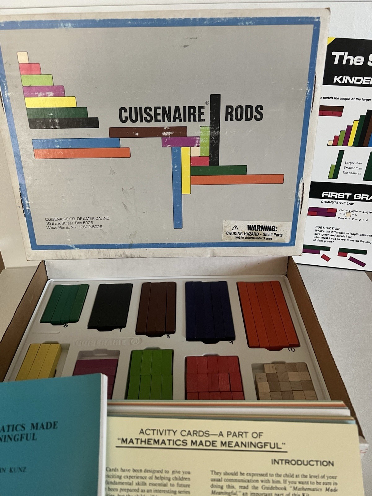 Vintage Cuisenaire Rods Mathematics Made Meaningful Set & Bonus Book, Cards 1977
