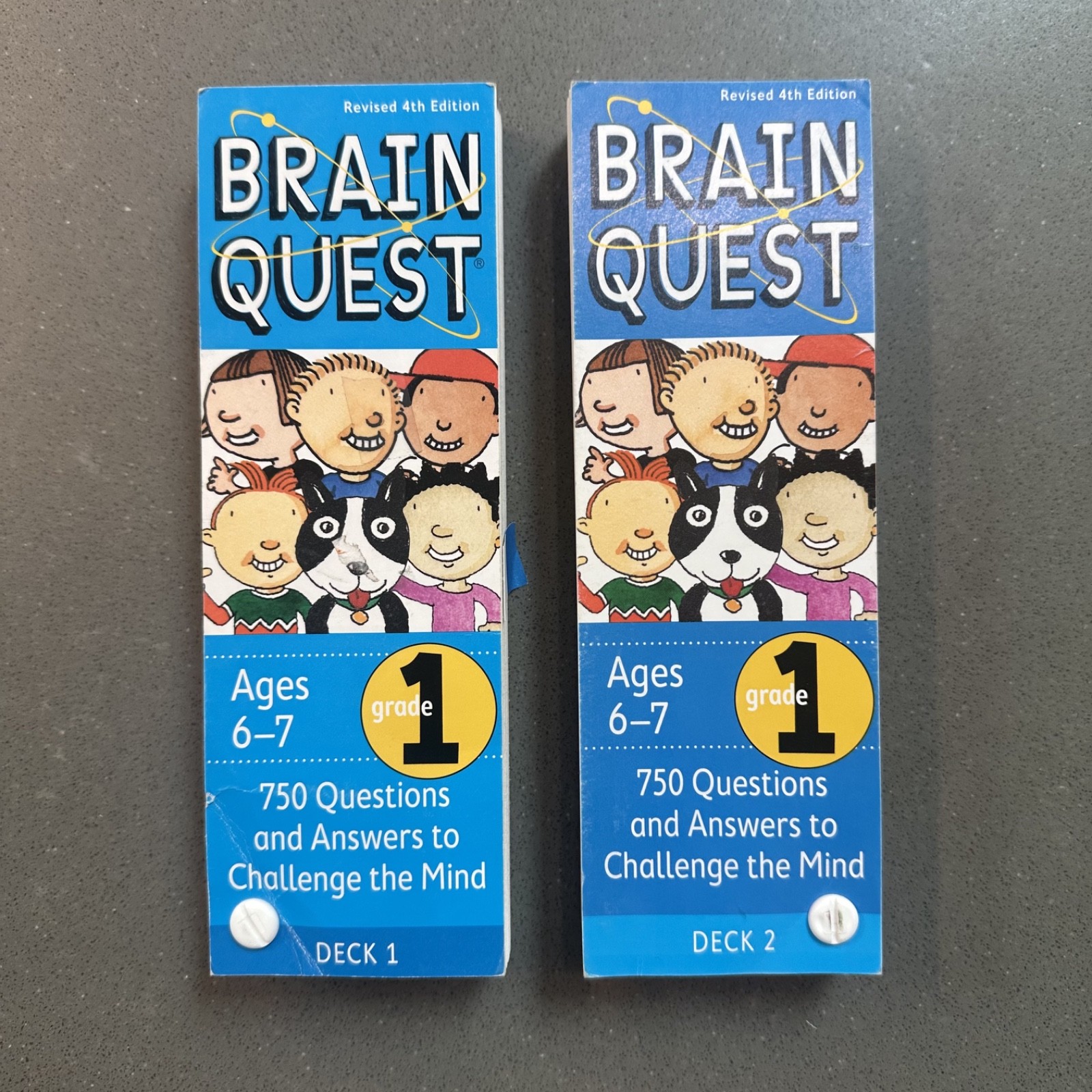 Brain Quest Grade 1 Deck 1 & 2 Ages 6-7 Educational Learning Cards Complete