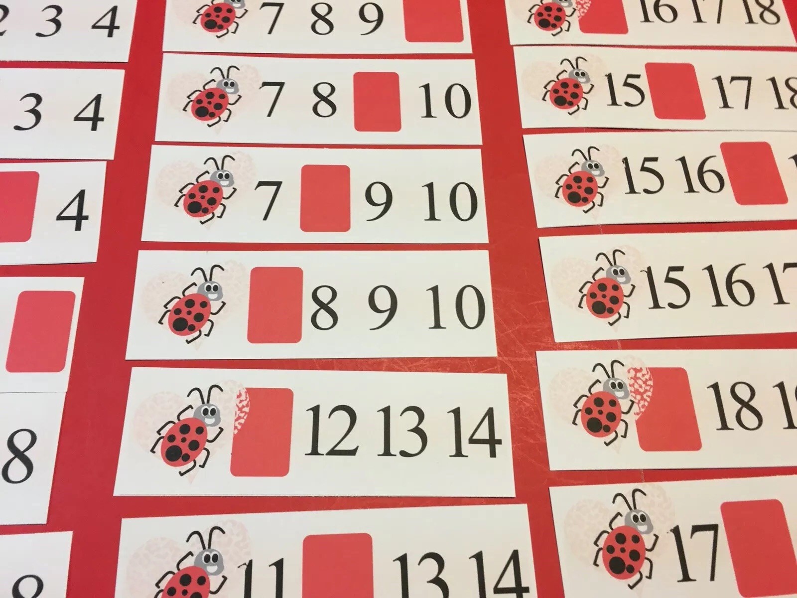 Love Bug – What Number Comes Next – 1-20 Dry Erase Laminated Activity Cards