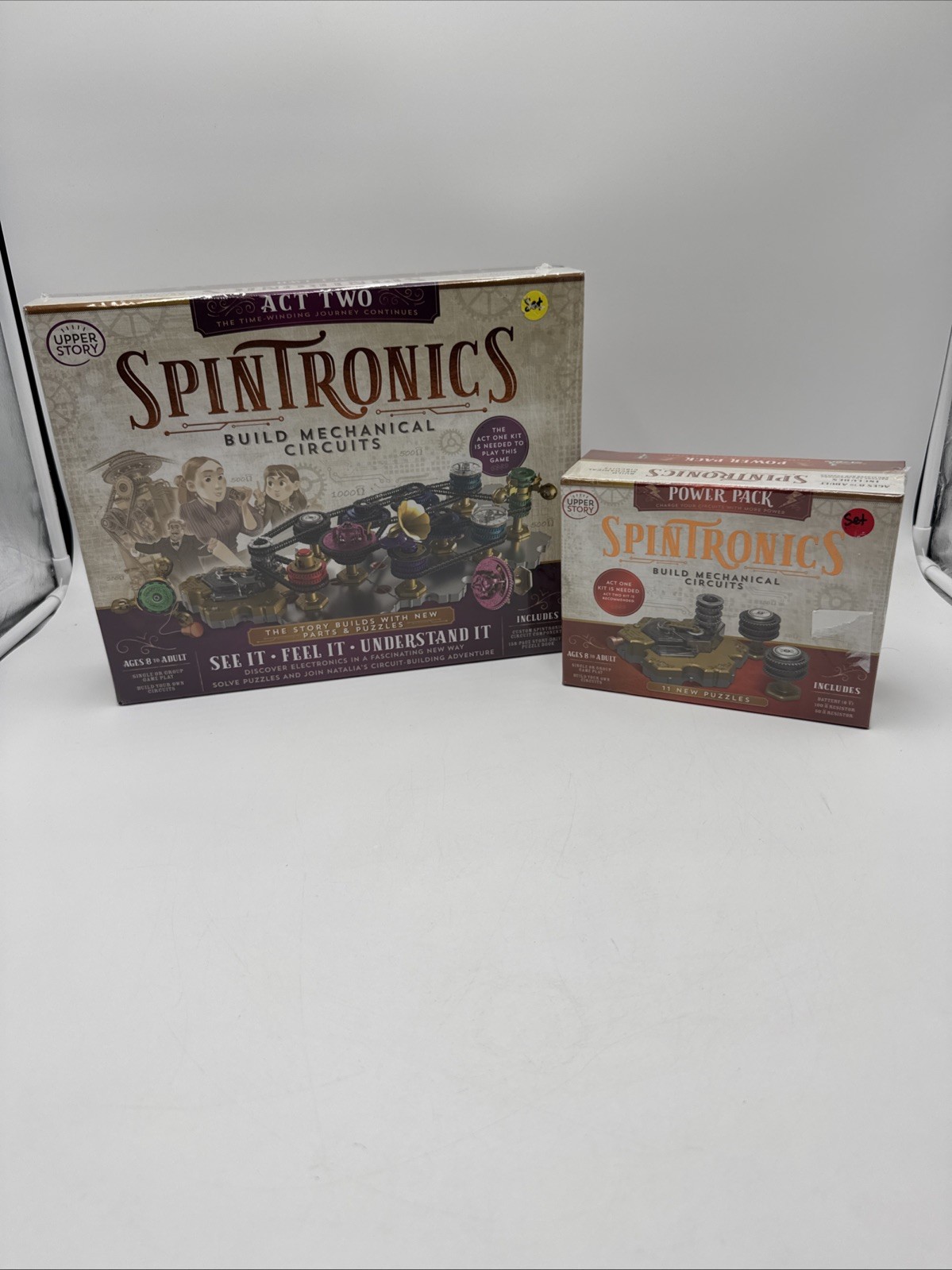 SET OF 2 Spintronics Learning Game: Act Two, & Power Pack. New, Sealed