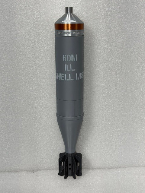 M83 60m ILL Illuminating Mortar WWII Era Made is USA 3D Printed Replica