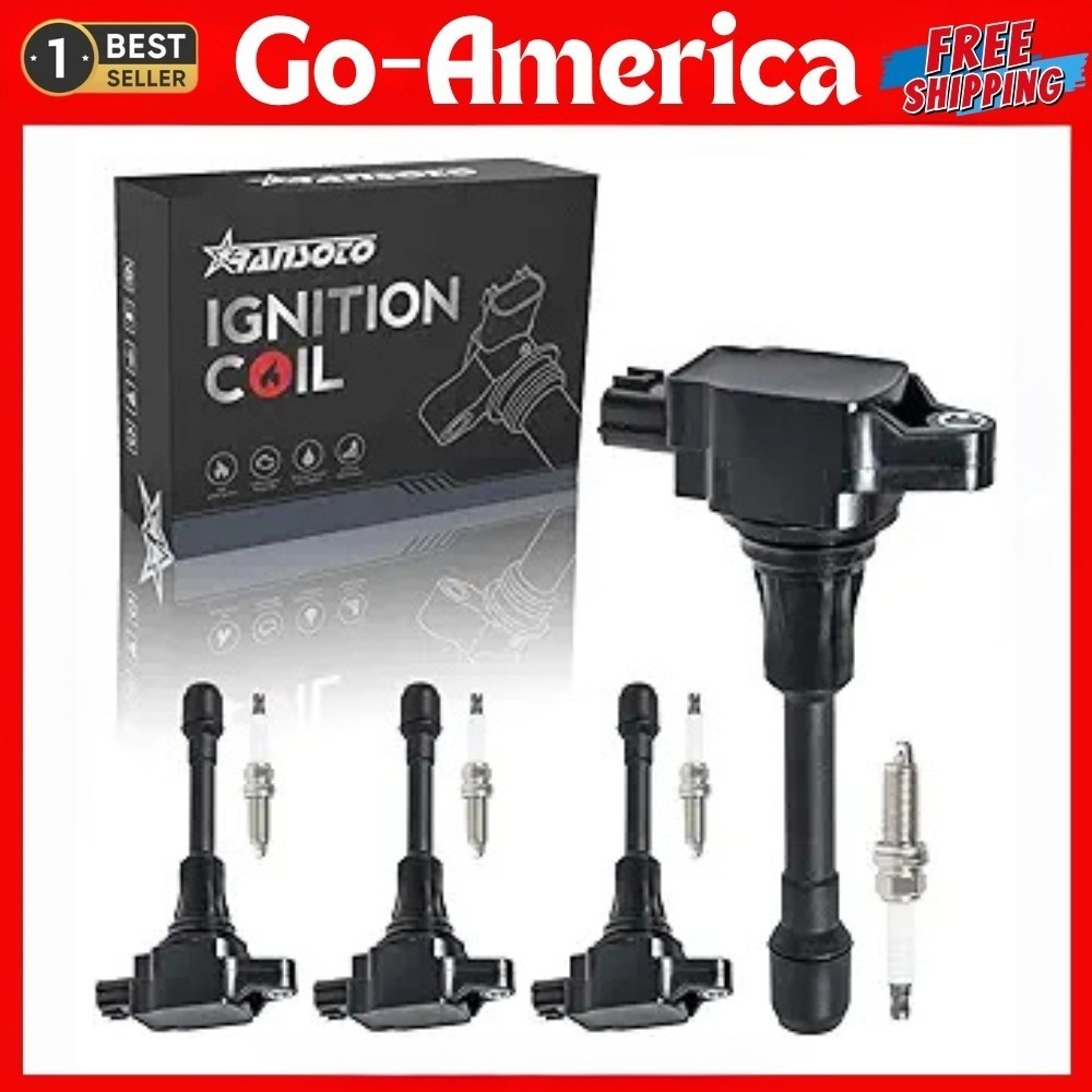 Ignition Coil Pack and Iridium Spark Plug Compatible with Nissan Altima Rogue