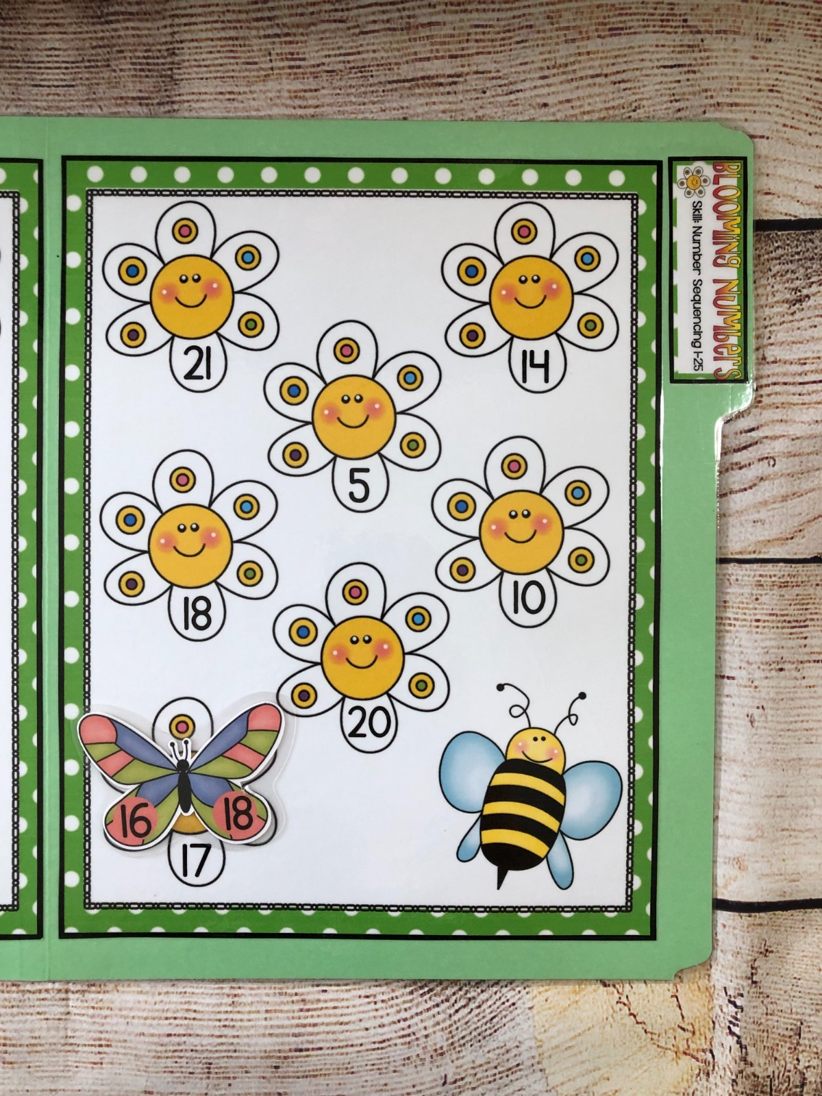 Blooming Numbers Sequencing Counting File Folder Game Pre K Kindergarten Grade