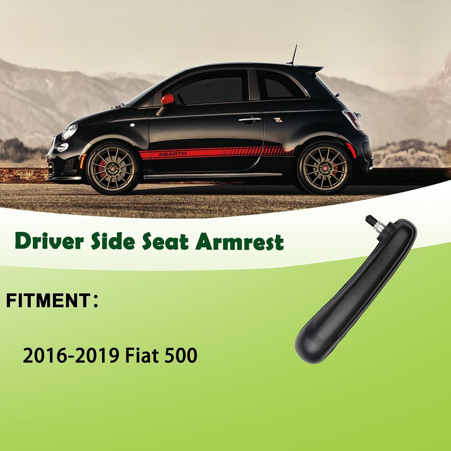 Front Driver Side Seat Armrest Adjustable Arm Rest Black Compatible with