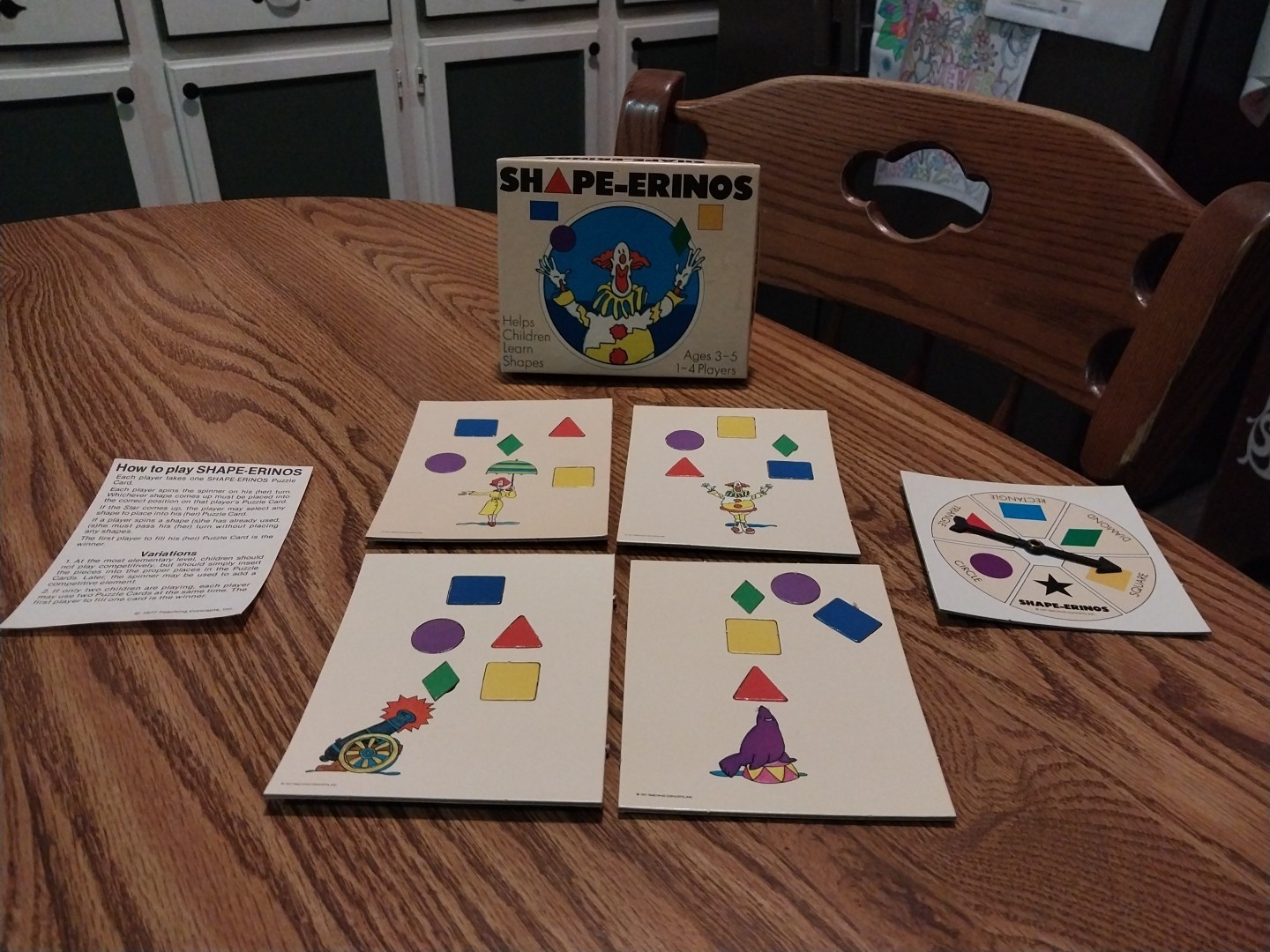 Vintage Shape-Erinos by Teaching Concepts 1977 Learning Game Ages 3 – 5 Nice!
