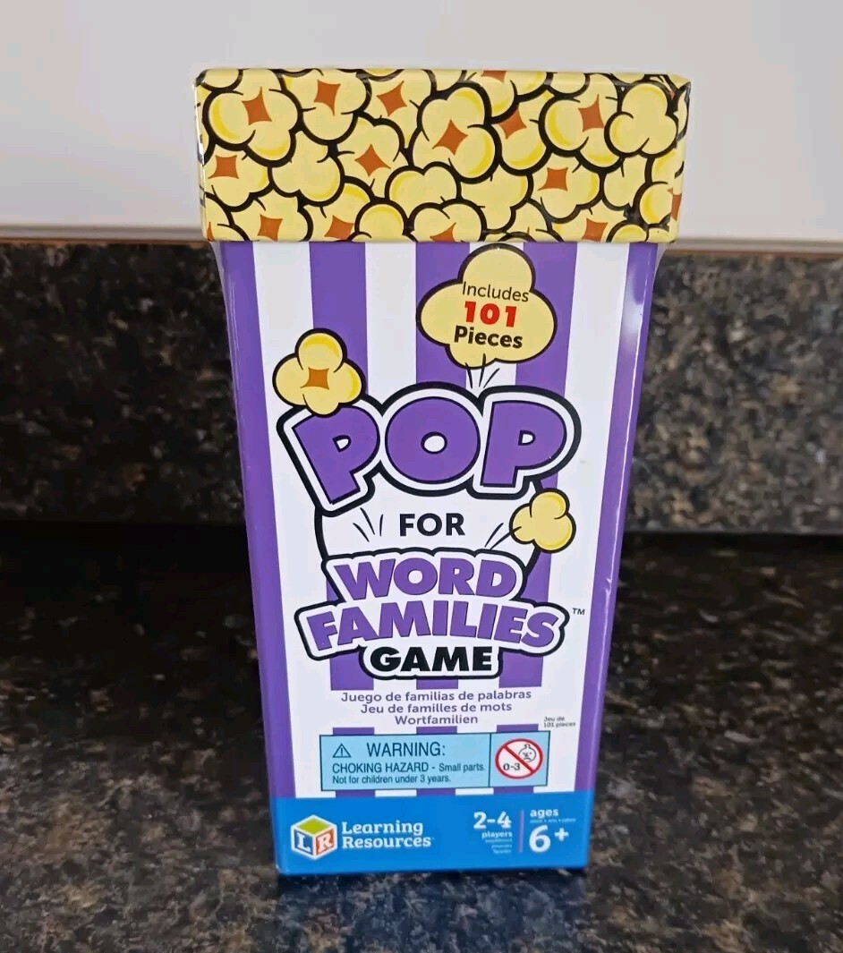 LEARNING RESOURCES Pop For Word Families Item #8470 New/Sealed Packaging