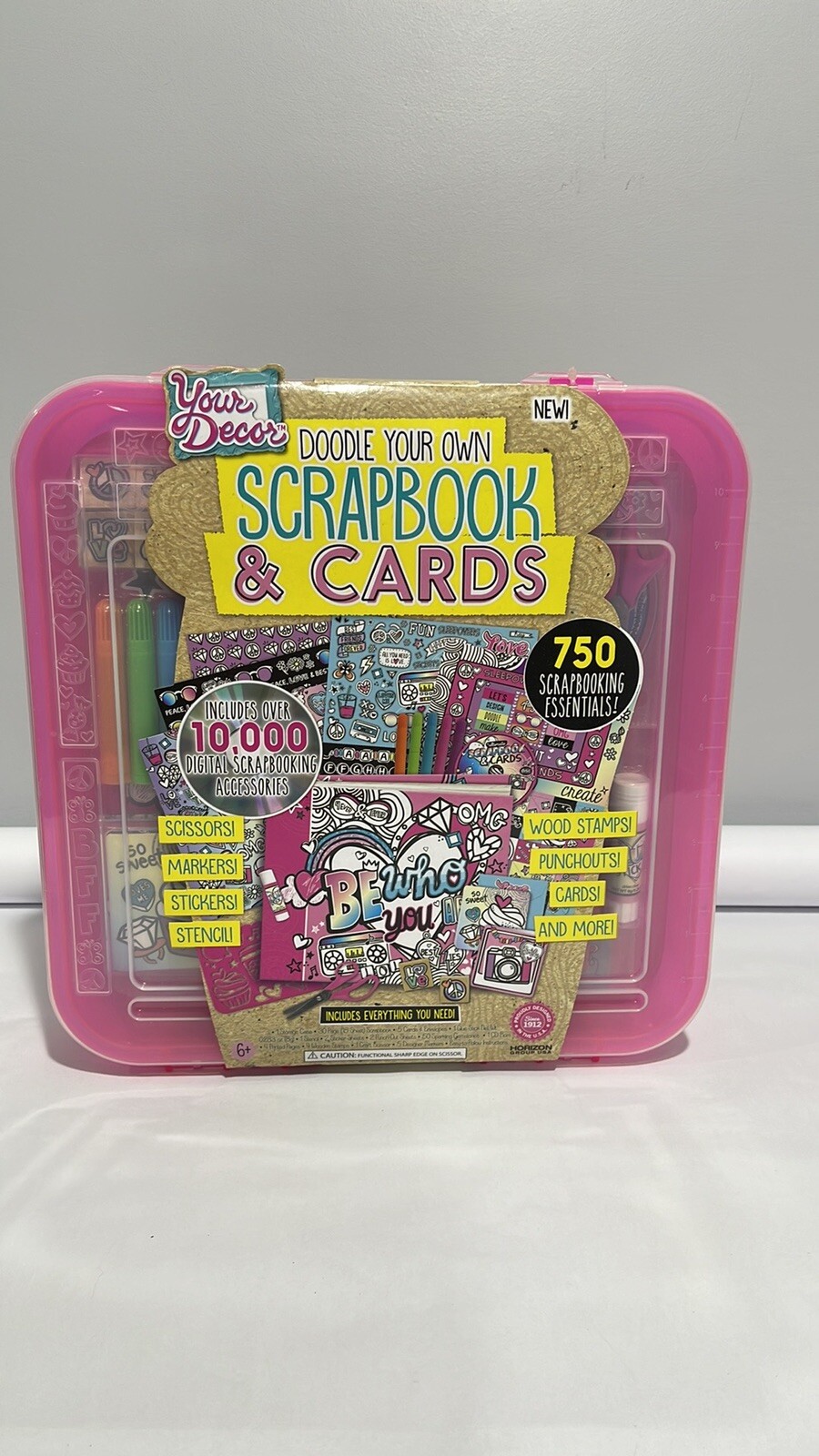 Your Décor Doodle Your Own Scrapbook & Cards Age 6+ DIY w/ Plastic Case NEW