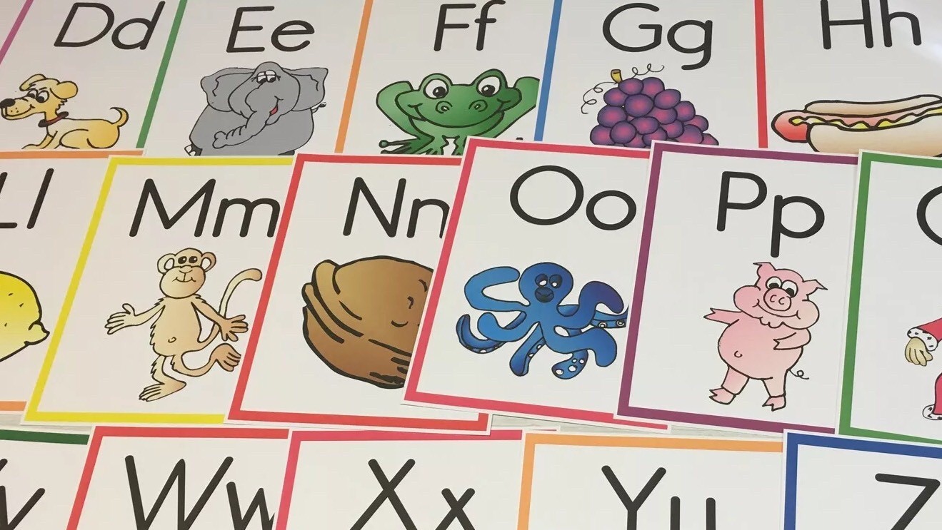 26 Colored Alphabet Posters.8.5×11 classroom signs PRINTED Wall decor