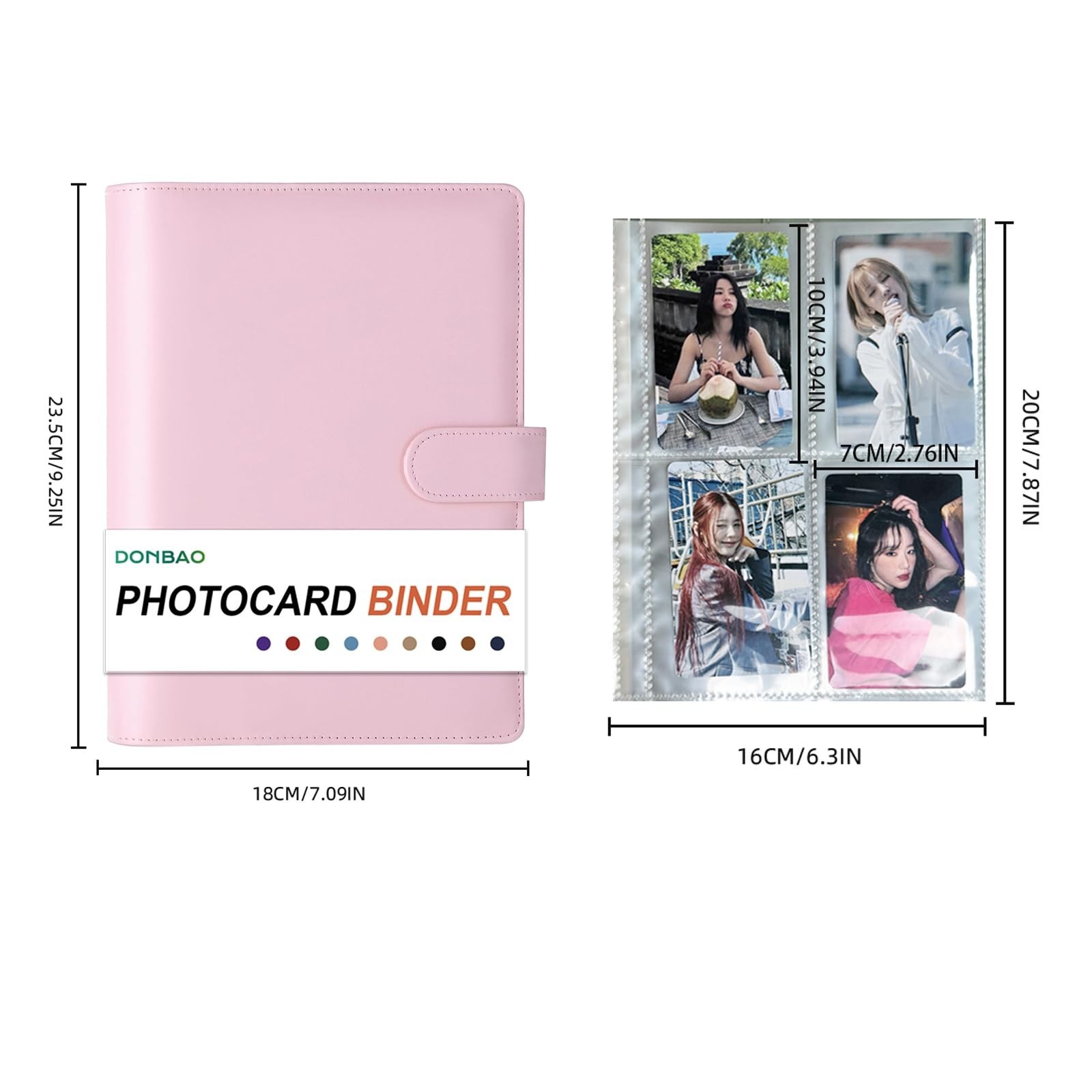 A5 Kpop Photocard Binder with 240 Slots, 6-Ring PU Leather Collector’s Alb
