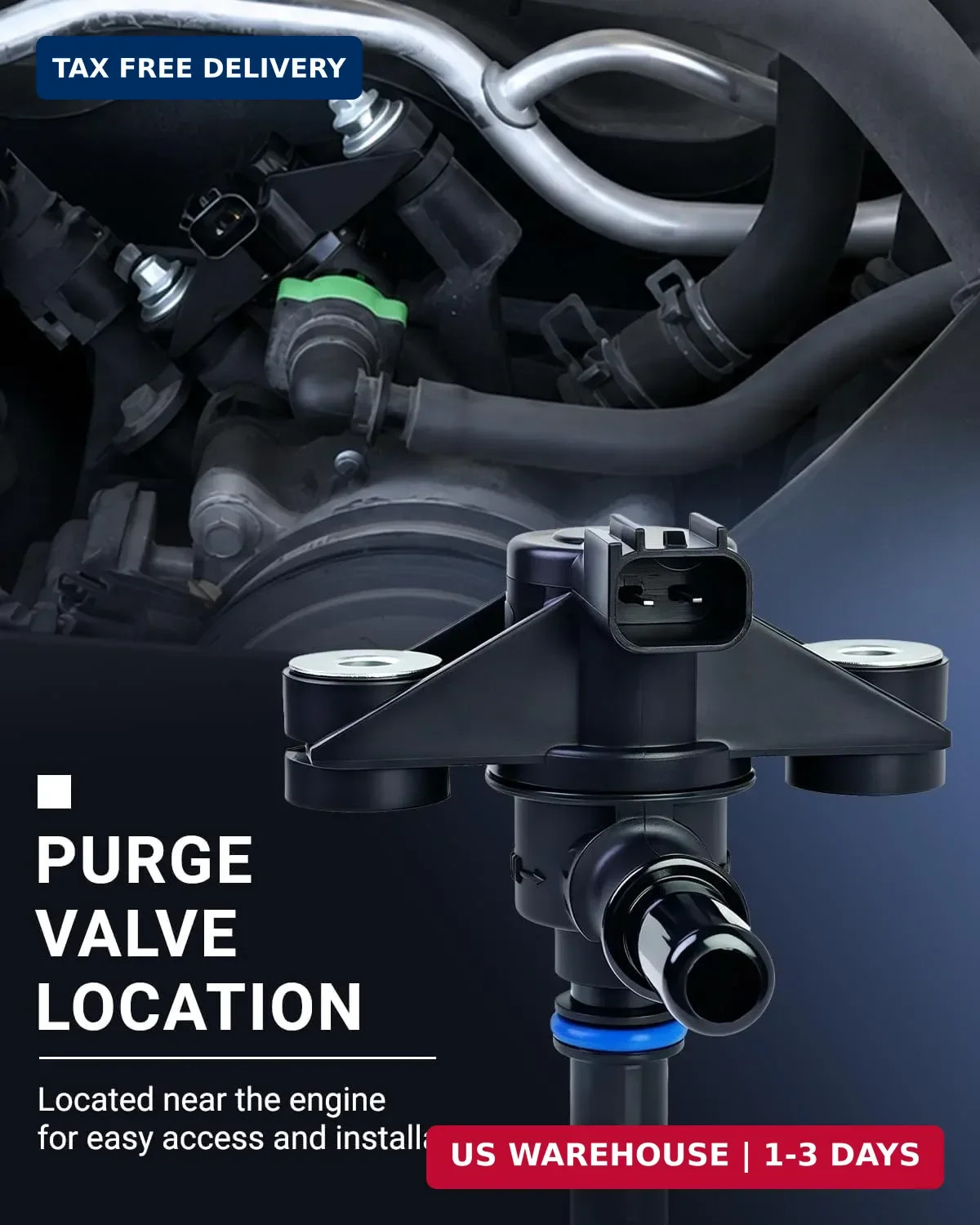 Vapor Canister Purge Valve Solenoid 911-222 Compatible for 2011-2017 Ford F150,1