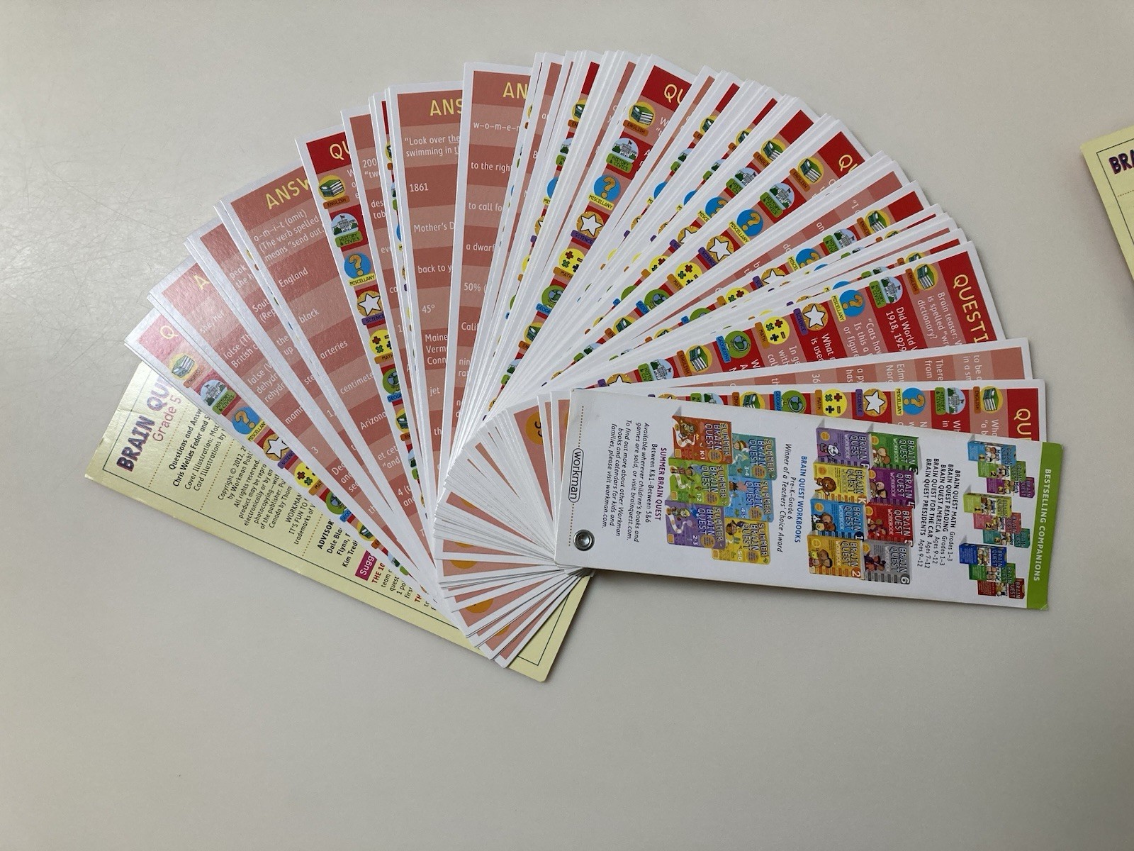 Brain Quest Grade 5 Ages 10-11 Revised 4th Edition Deck 1 & 2 2012 Workman Pub.
