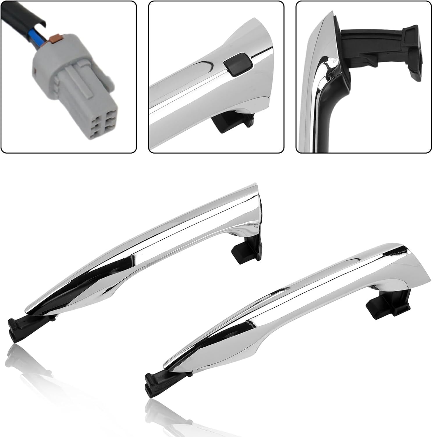 4PCS Chrome Exterior Door Handle Compatible with 2011-2016 Elantra, Outer Front