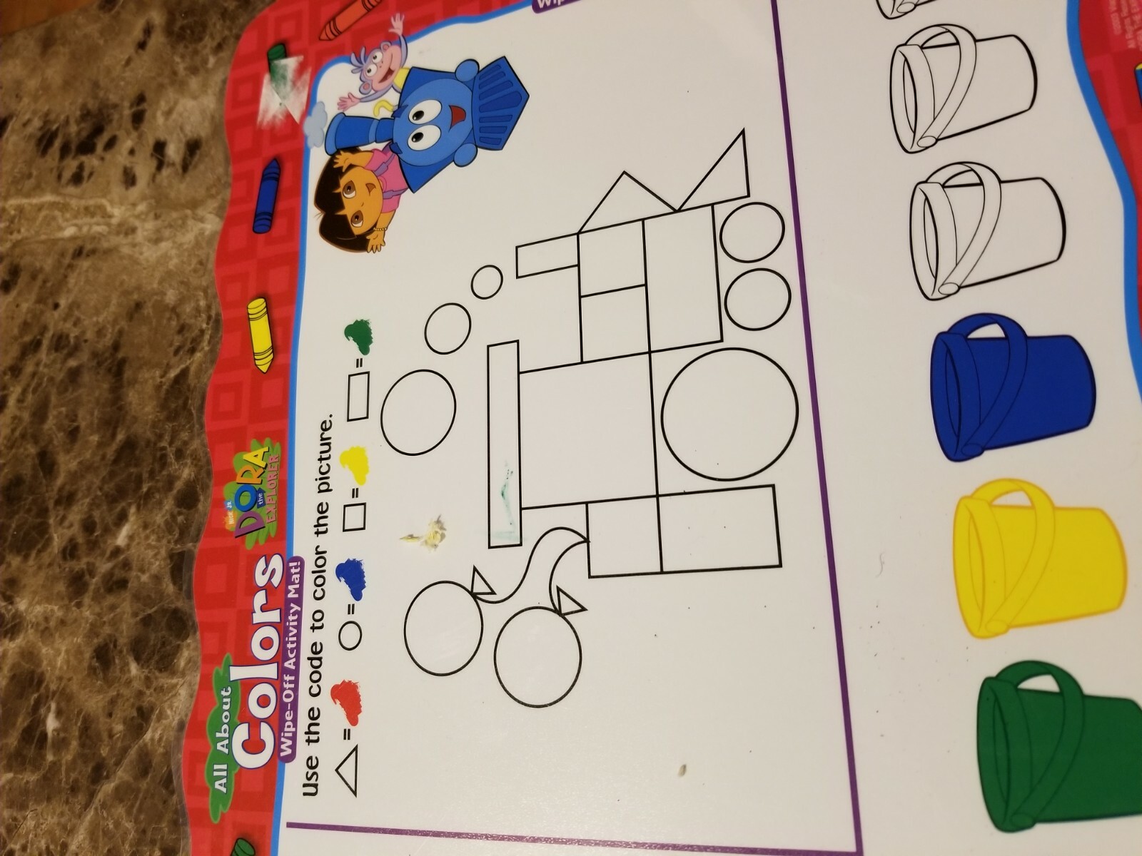 Dora The Explorer All About Colors Activity Placemat