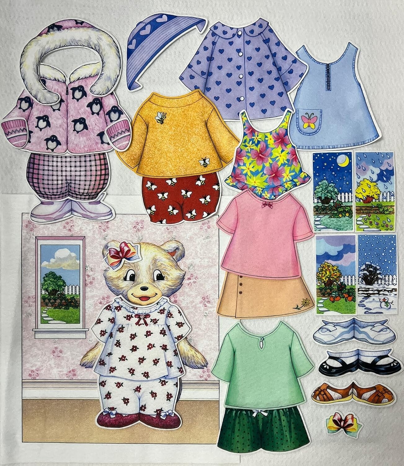 Girl Dress Me Weather Bear Felt Figures Flannel Board Stories preschool large