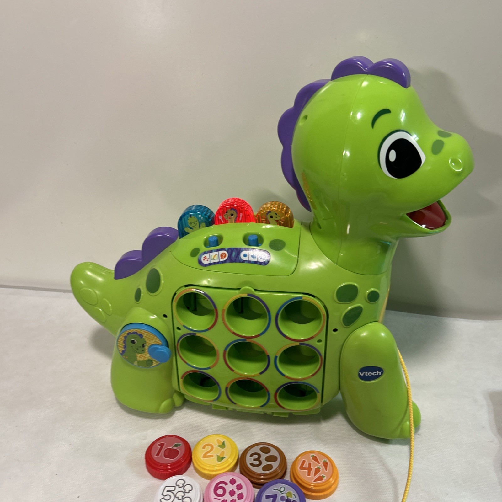 Vtech Chompers the Number Dino Works Great! All 9 Coins Batteries Included