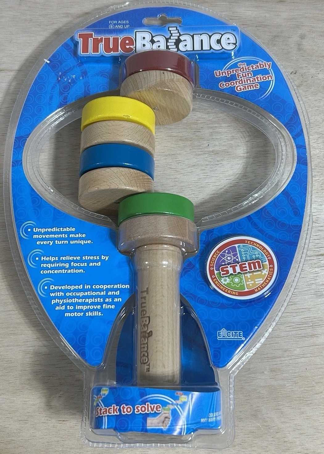 New True Balance Handheld STEM Game Wooden Toy by Excite Coordination Skill