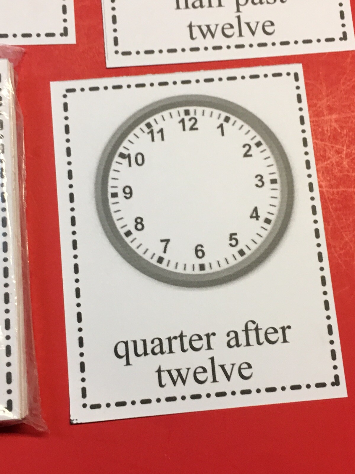 DRY ERASE – LEARN TO READ THE TIME – 48 LAMINATED FLASH CARDS
