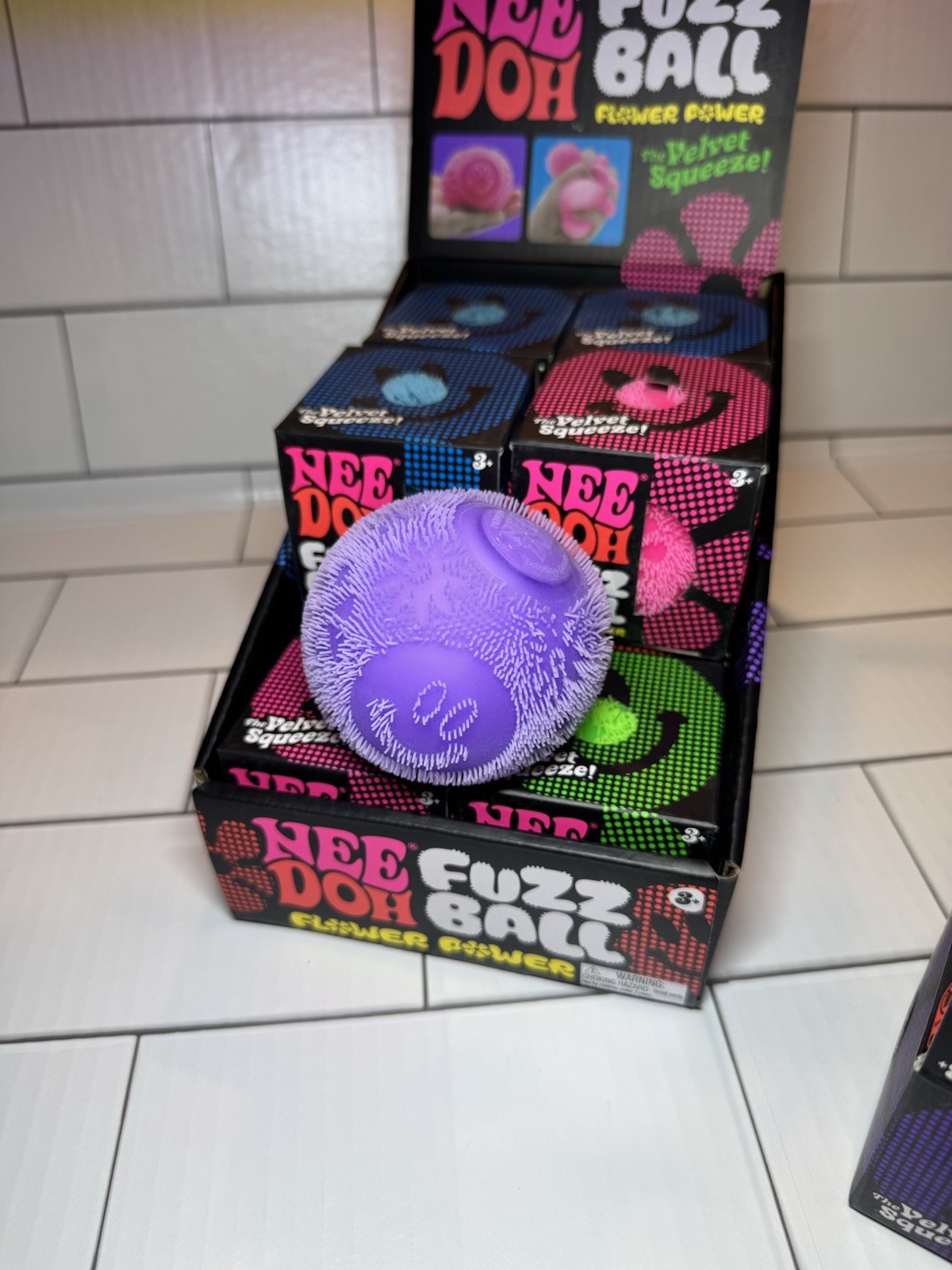Schylling NeeDoh Fuzz Ball Flower Power Velvet Squeeze Toy Age 3+ MPN 26070HY