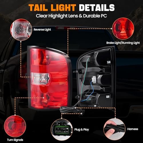 Tail Light Assembly Compatible with 2007-2013 Chevy Right Passenger Side