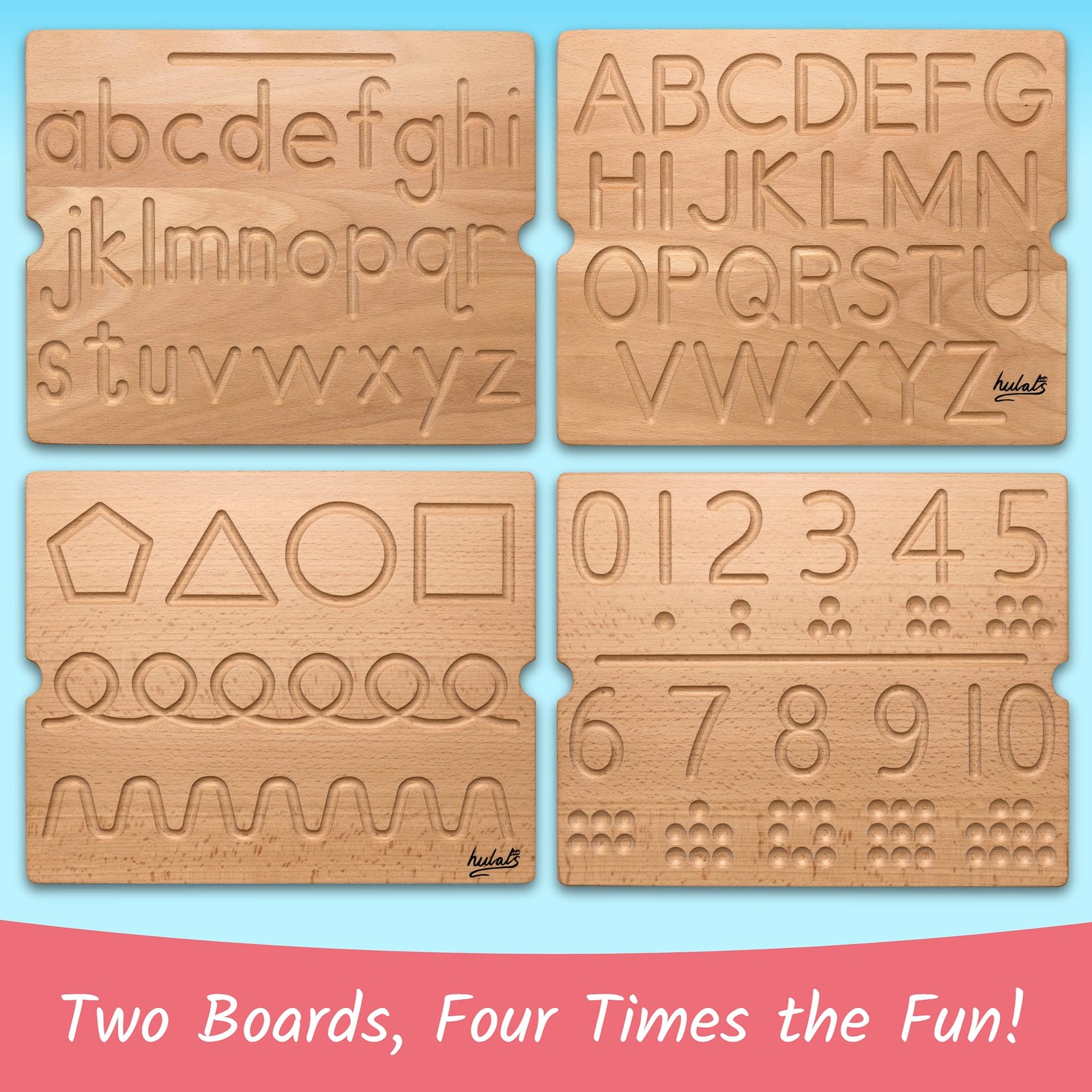 Learn to Write – Number & Letter Tracing Boards for Kids Ages 3-5 – Wooden Al…