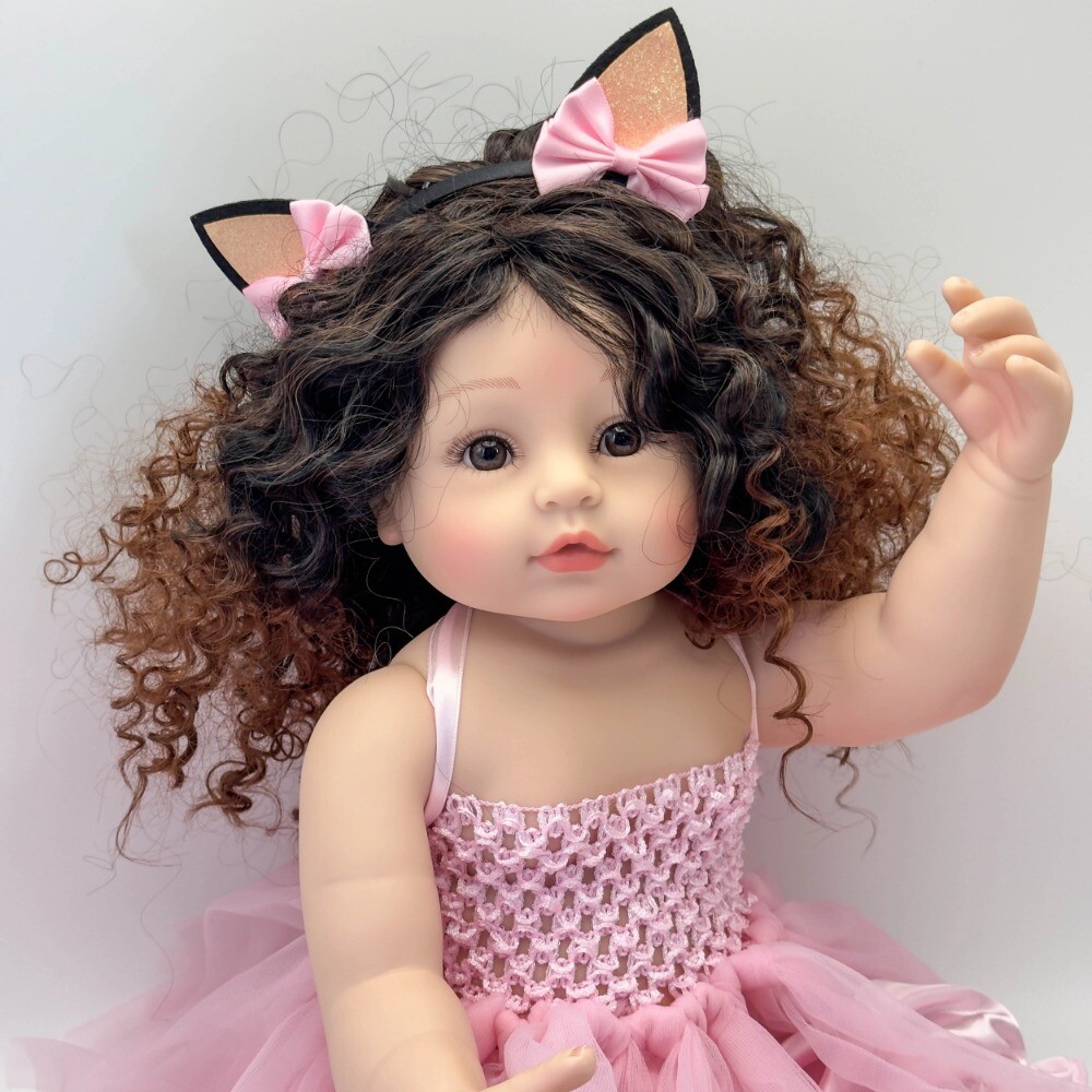 22In Cute Reborn Baby Doll Full Body Vinyl Waterproof Toddler Newborn Girl Gifts