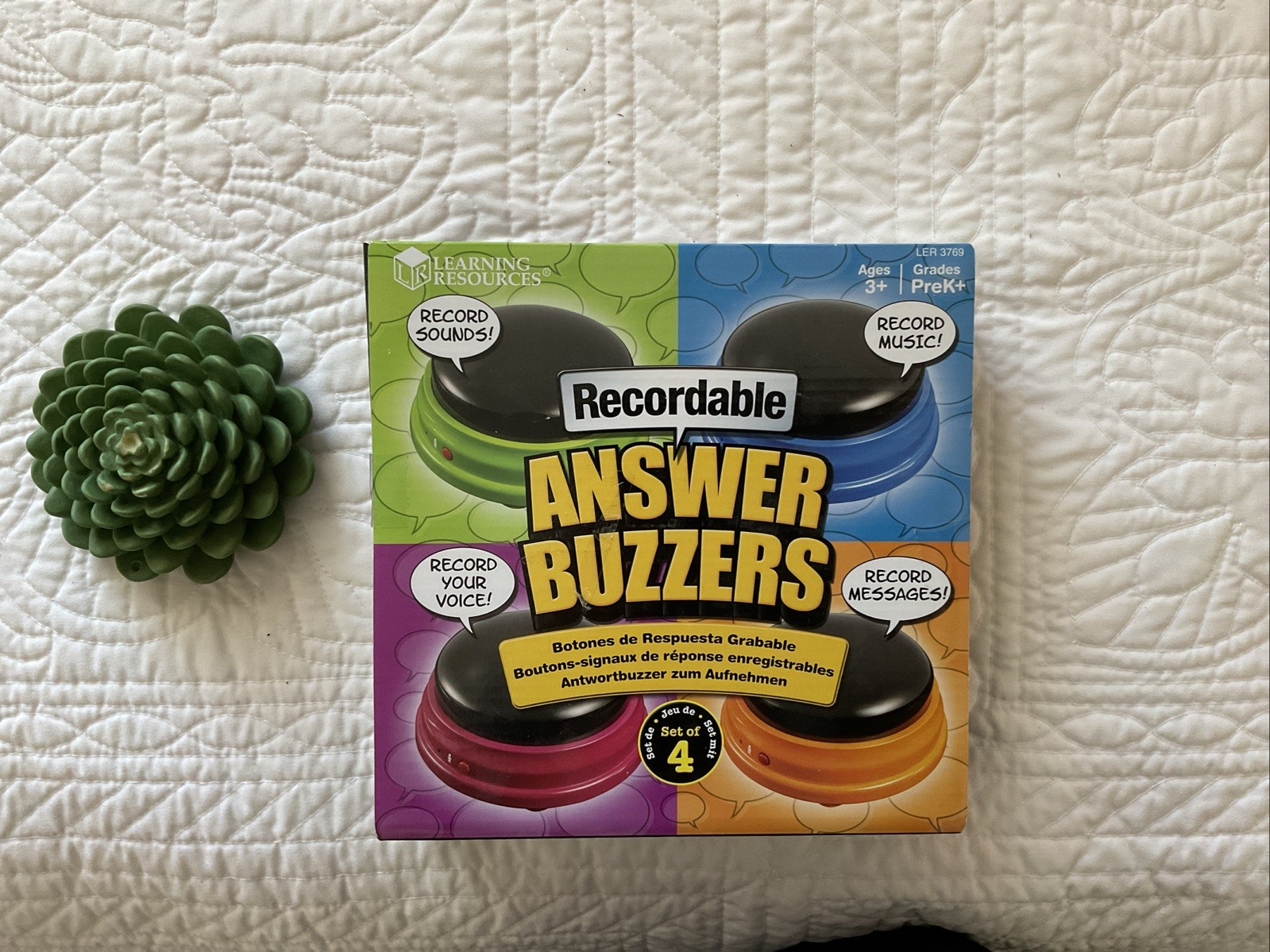 Learning Resources Recordable Answer Buzzers – Set of 4