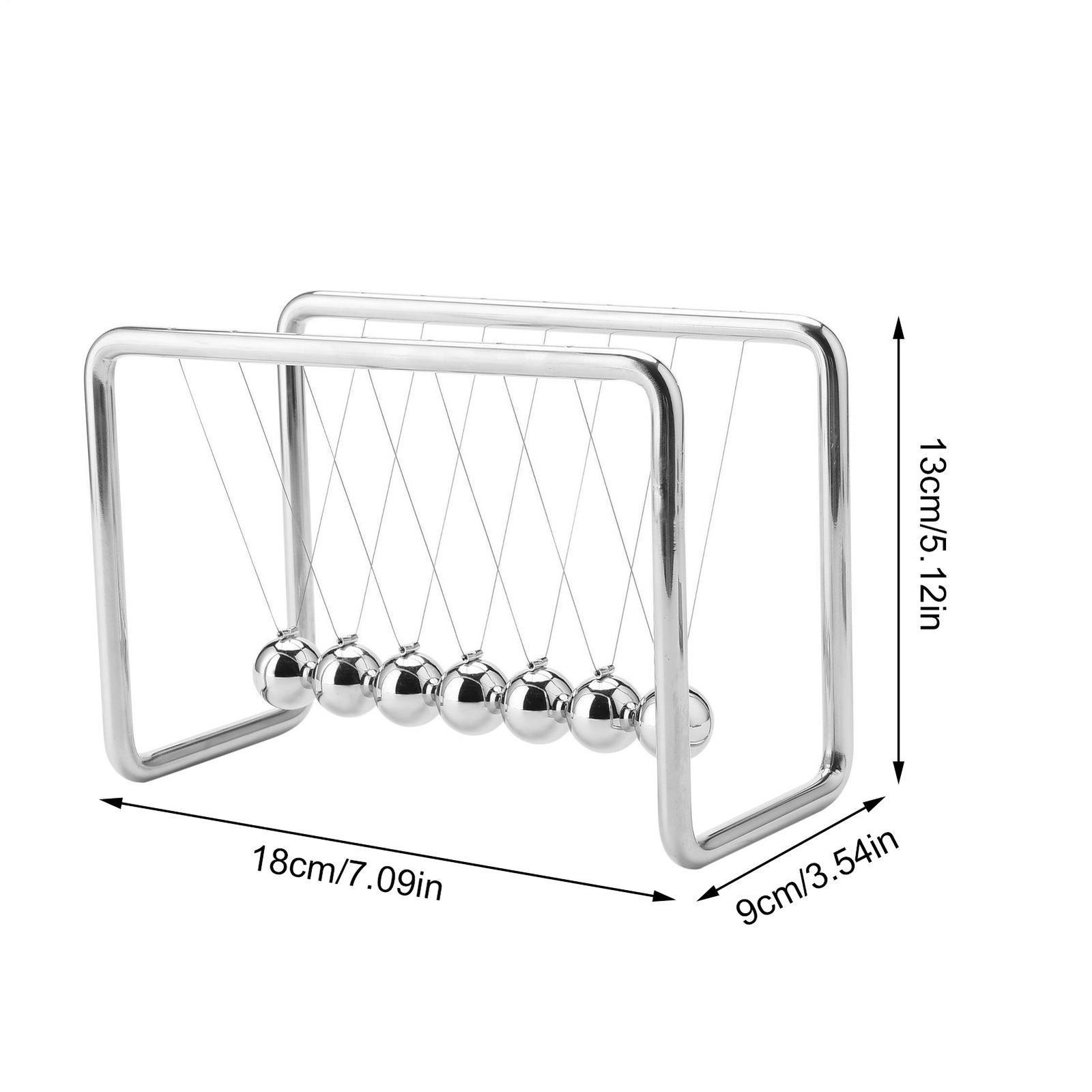 Grey Newtons Cradle Steel Balance Balls Physics Science Pendulum Desk Accessory
