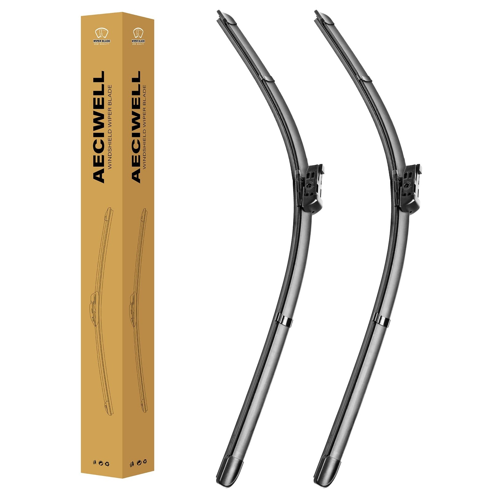 Factory Windshield Wiper Blade Set 24″+20″ (Top Lock 16mm, Set of 2) Fits Aud…