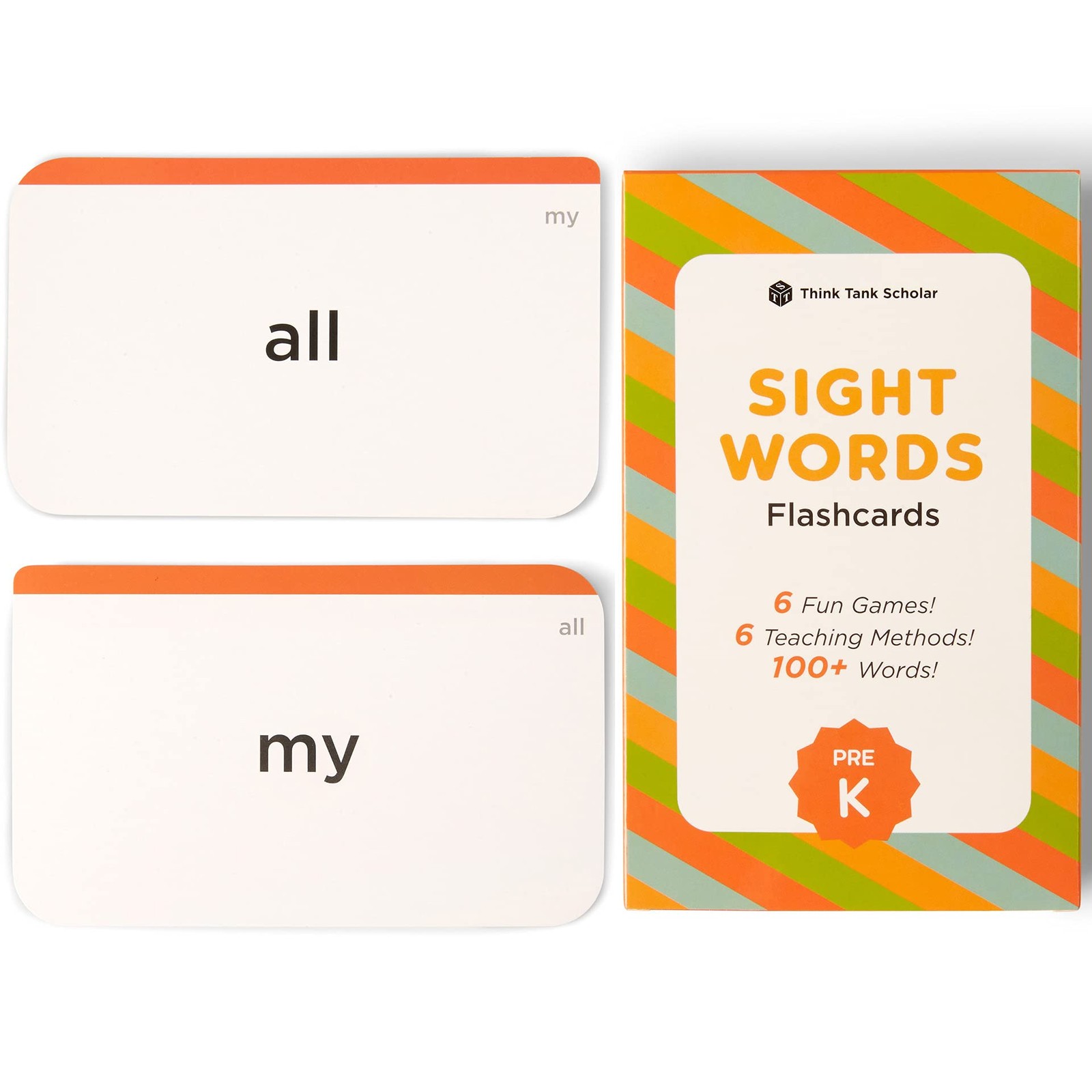 AwardWinning PreK Sight Words Flash Cards – 100+ Dolch & Fry HighFrequency Wo…