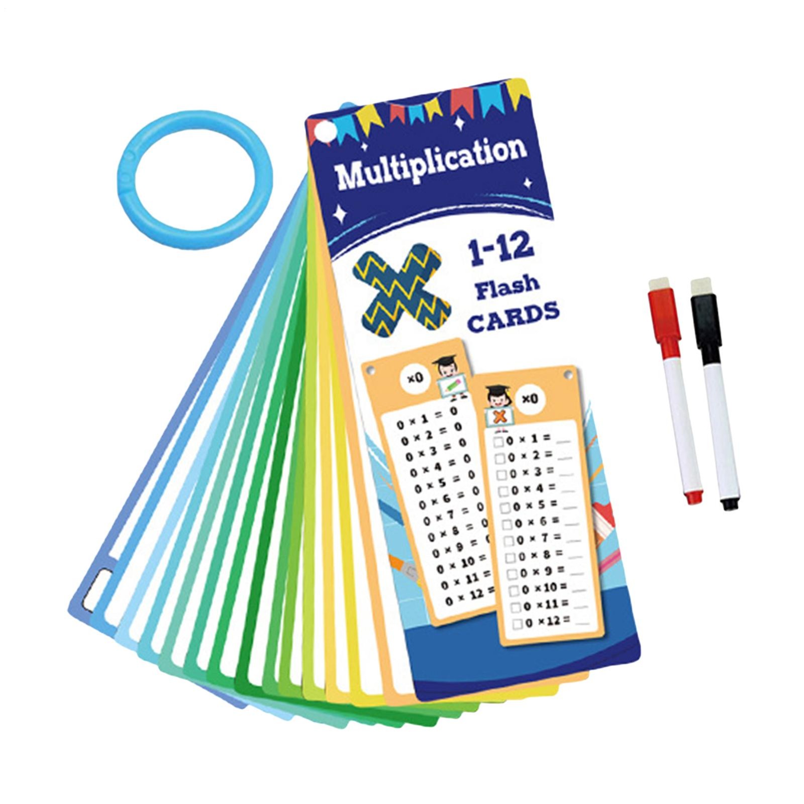 15Pcs Multiplication Flash Cards 1-12 Math Flash Cards with Multiplication Char