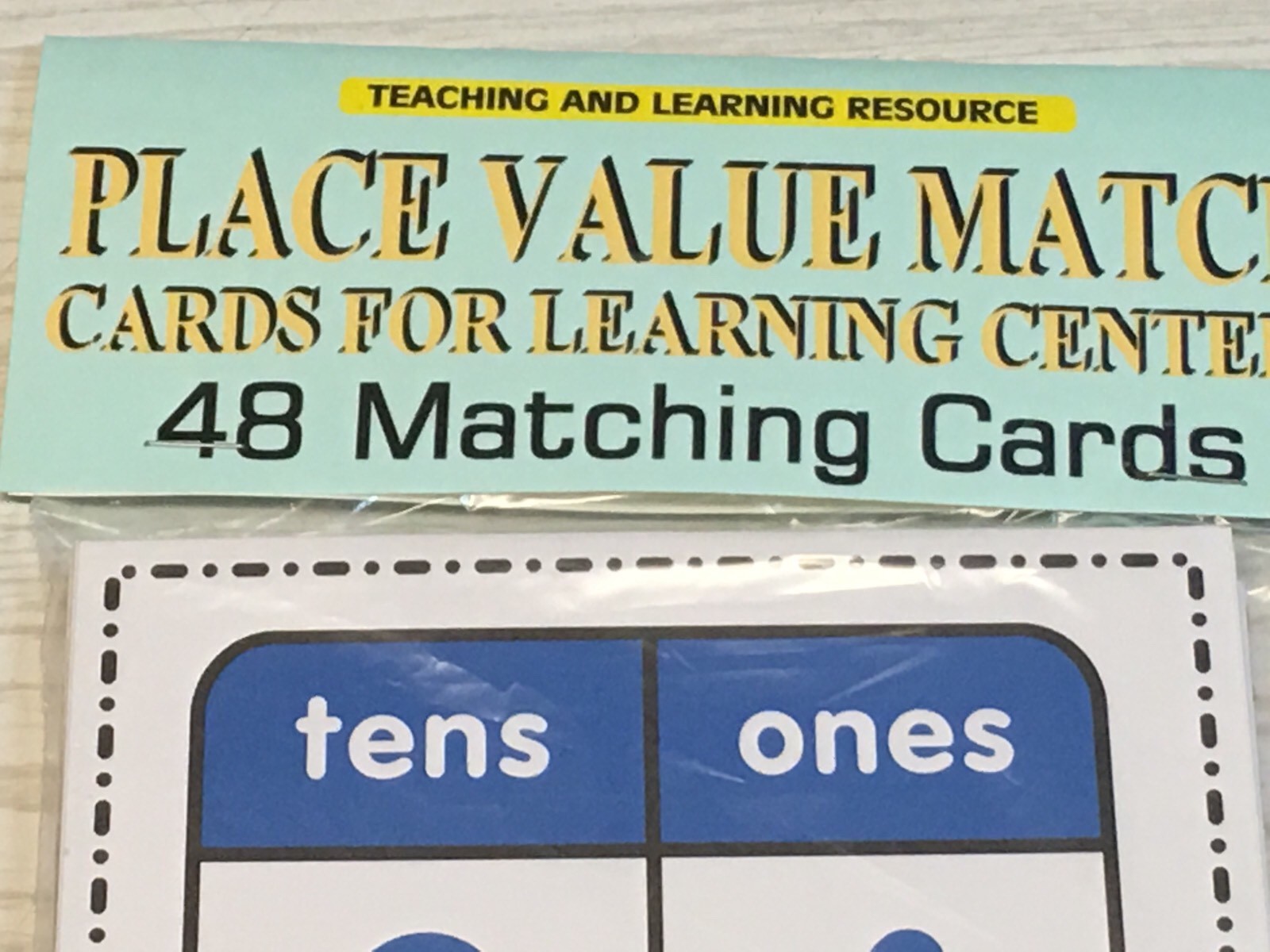 Place Value Match – Flashcards for Preschool 48 Cards- Teaching supplies