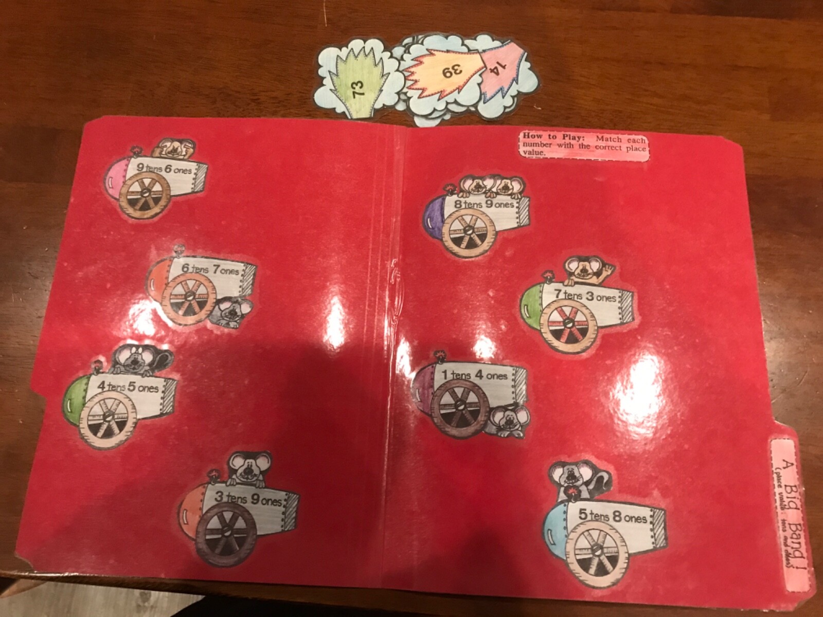 A Big Bang! Place Value 2nd grade math file folder game teacher