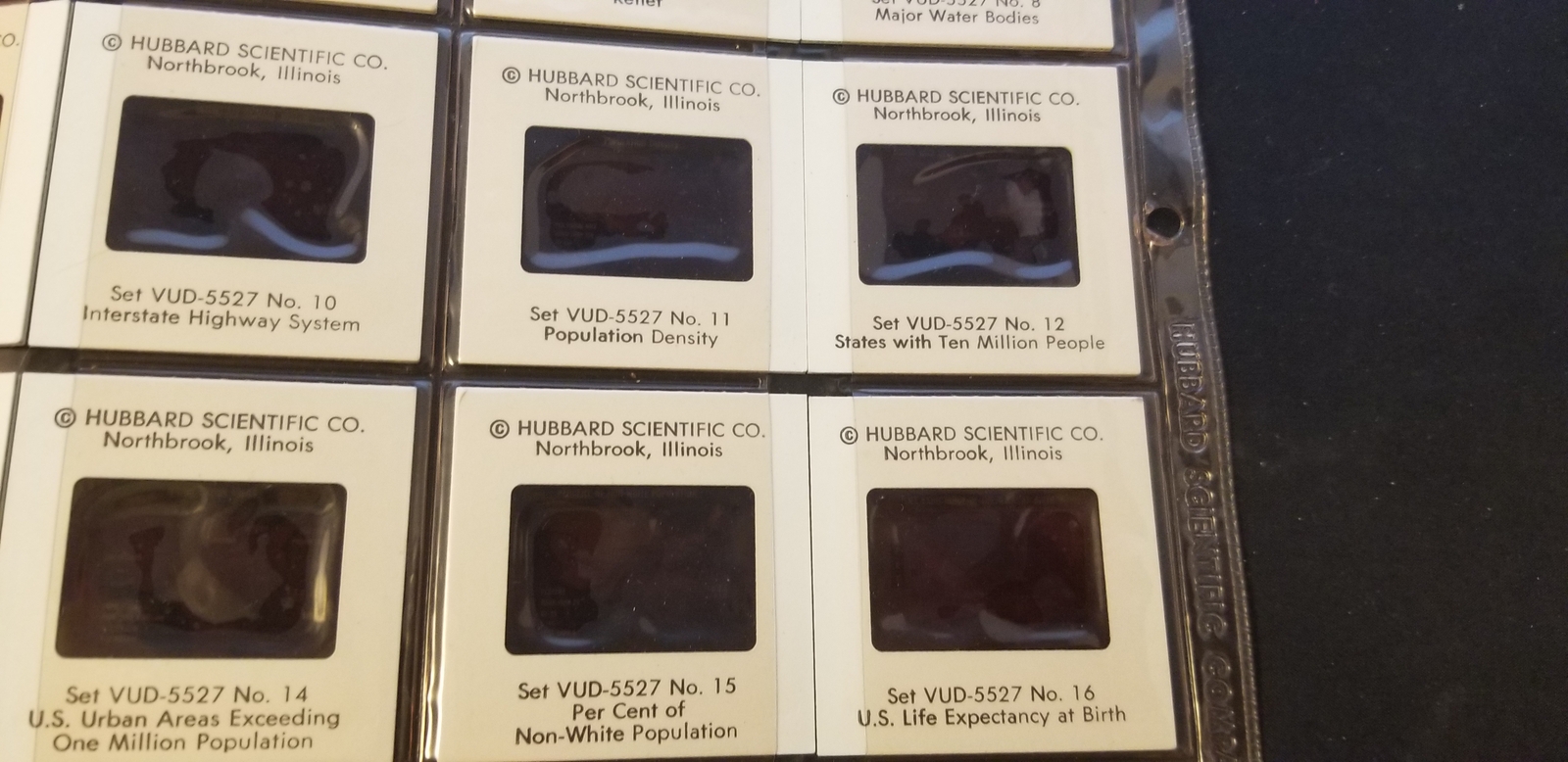 Vintage Hubbard Scientific Co VUD-5527 Set 1-20 Color Slides Census Information