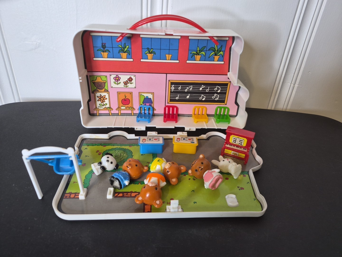 Jumbosa Bear-Land School Bus Play Set Incomplete Missing Pieces