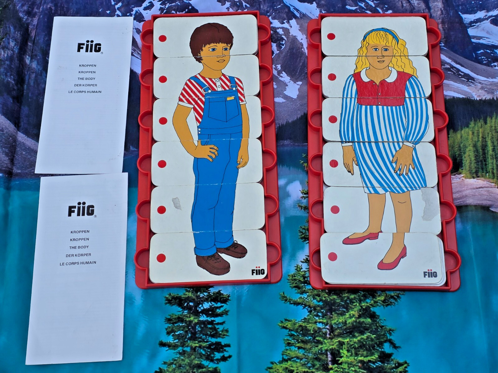 EDUCATIONAL BODY PUZZLE BOY & GIRL ANATOMICALLY CORRECT FIIG DENMARK VTG 80S