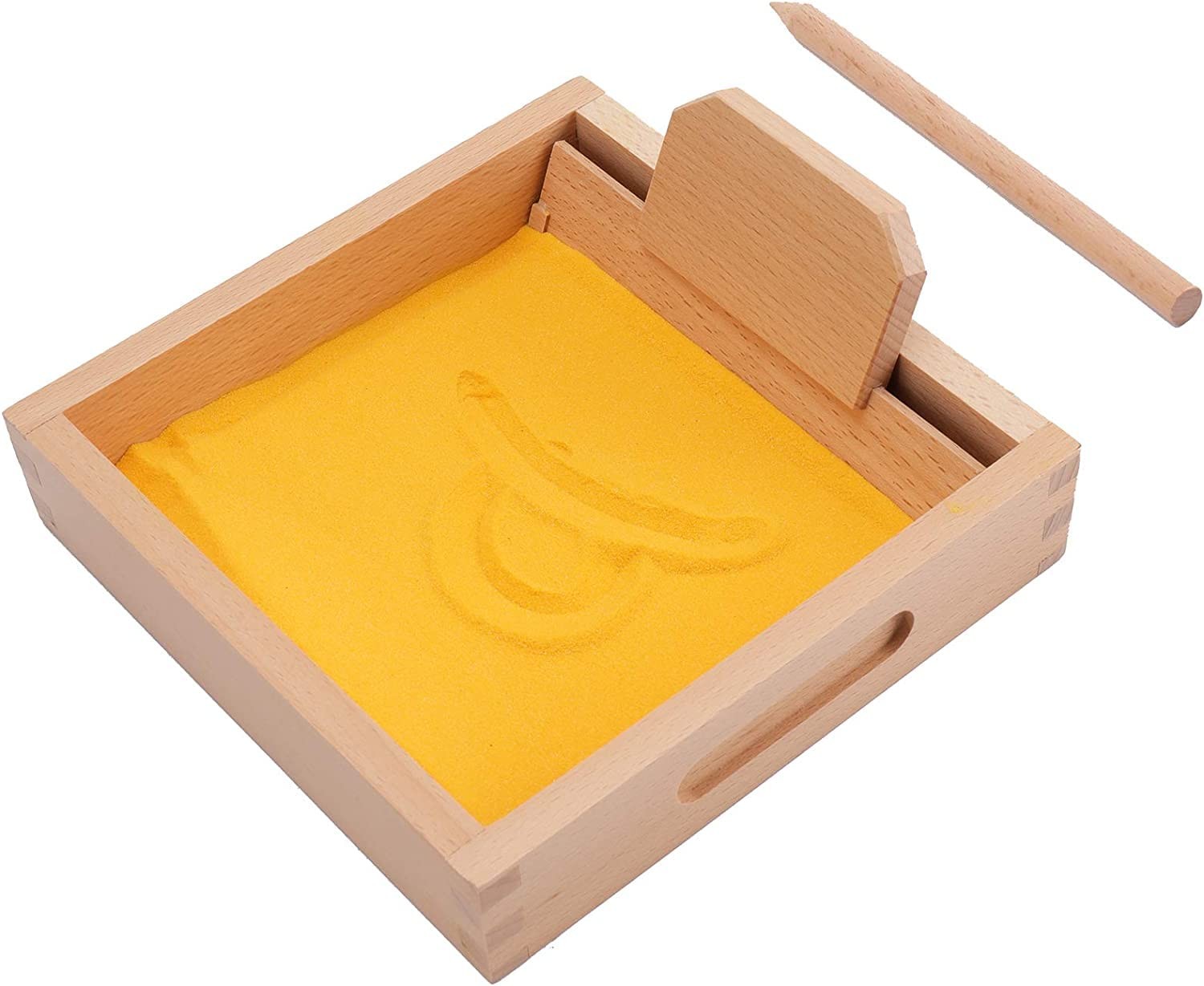 Montessori Letter Formation Sand Tray, Wooden Sand Trays with Pen for Writing…