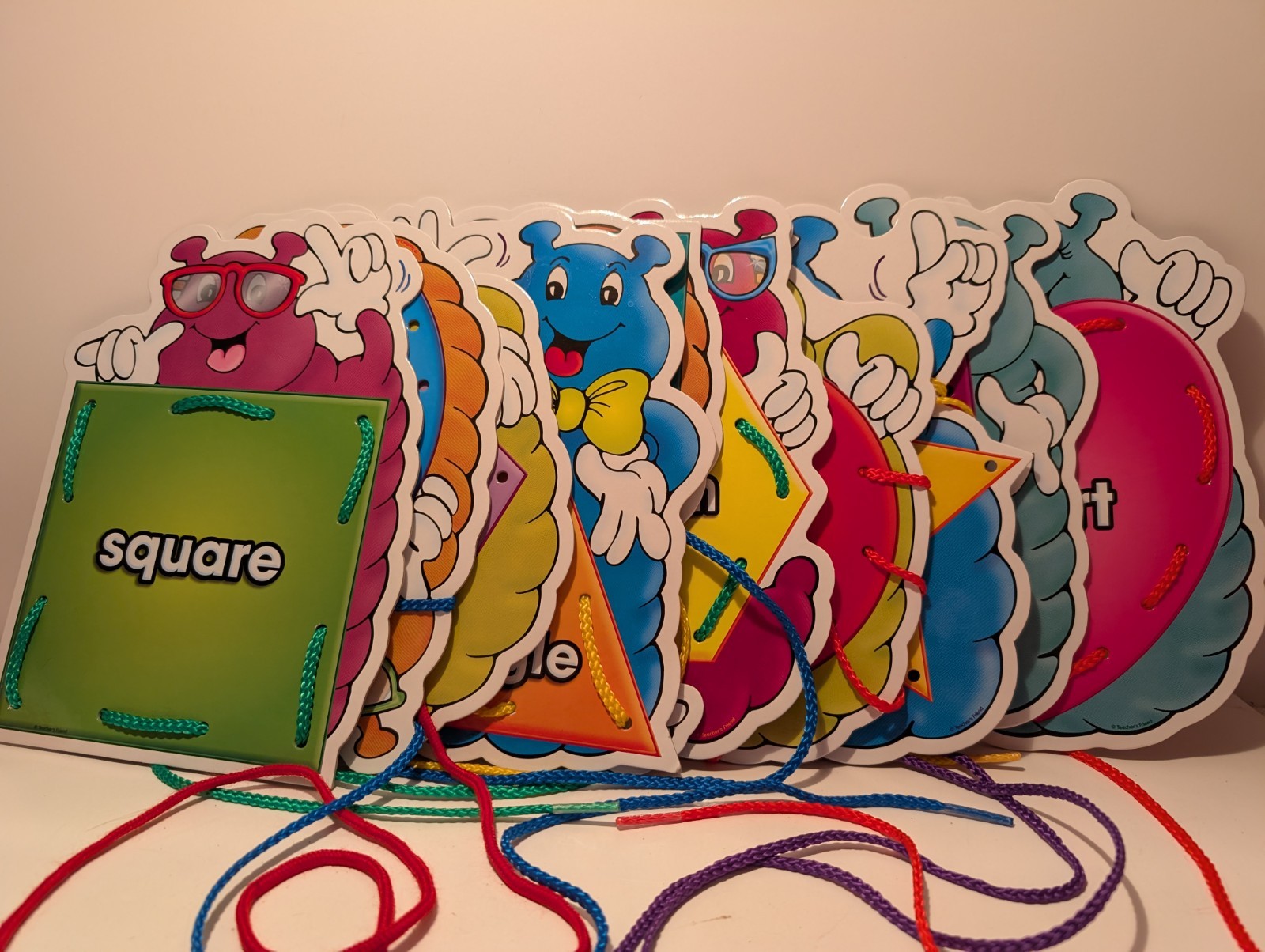 10 Piece Lacing Activity: Shapes with Matching Cards and Laces