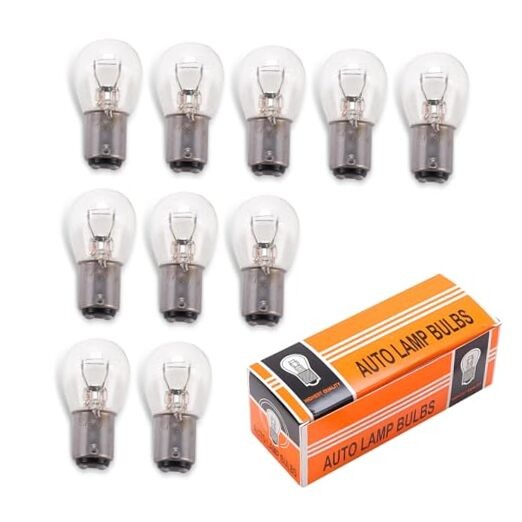 10 PCS Car Brake Bulbs, 12V 21/5W High and Low Foot 10 PCS #21/5W Transparent