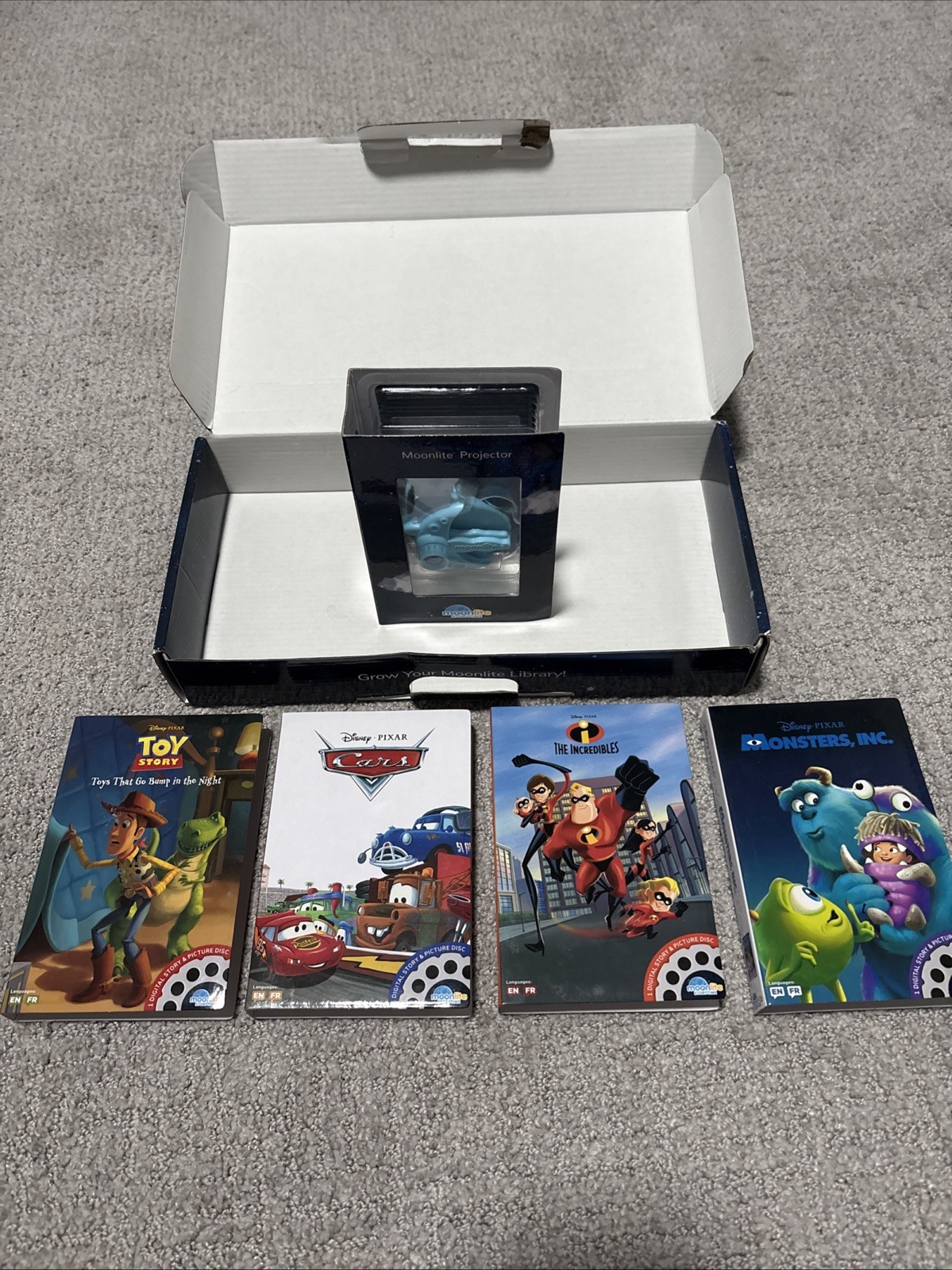 Disney Moonlite Storytime Mini Projector Toy Story Cars Incredibles & Monsters