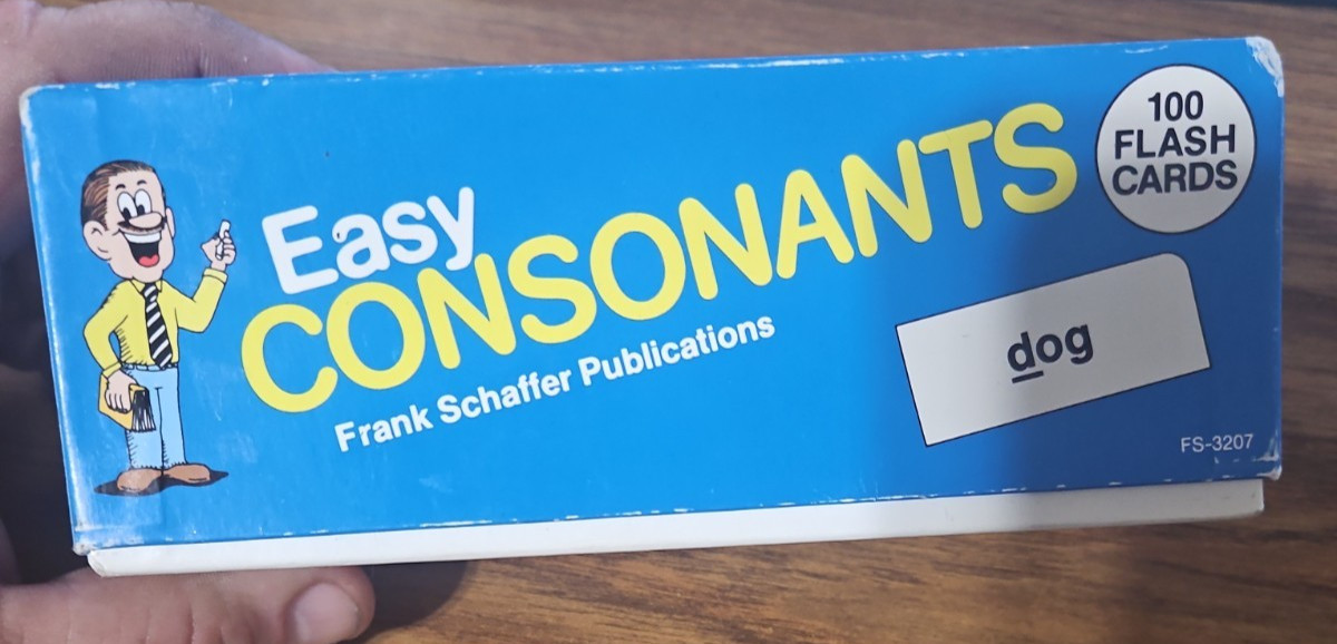 Easy Consonants Flash Cards by Frank Schaffer Publications 1988 Complete Vintage