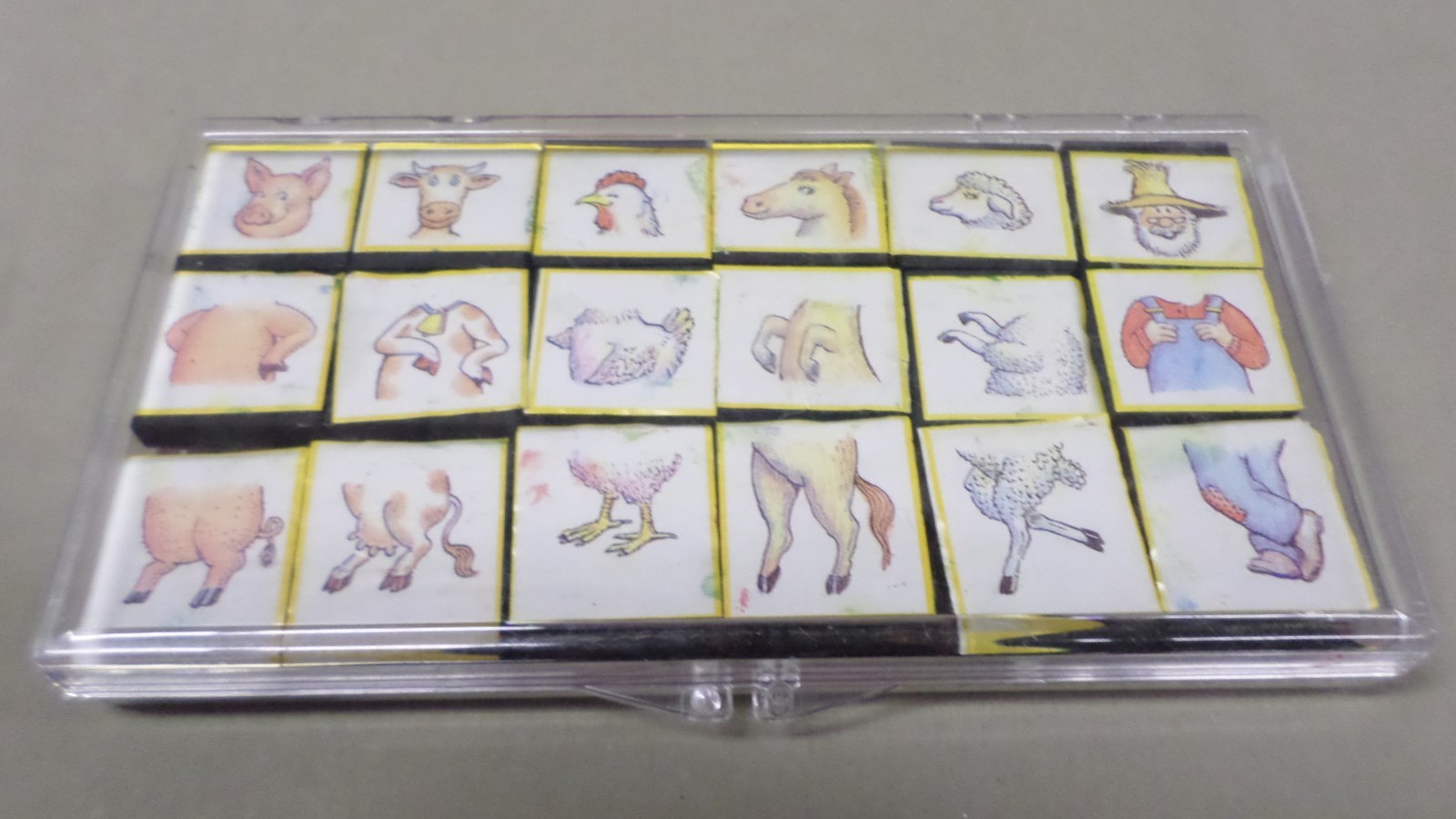 2299M Rubber Stamp 18 Piece Set Farmer & Farm Animals TEACHING FIGURES EXC !!