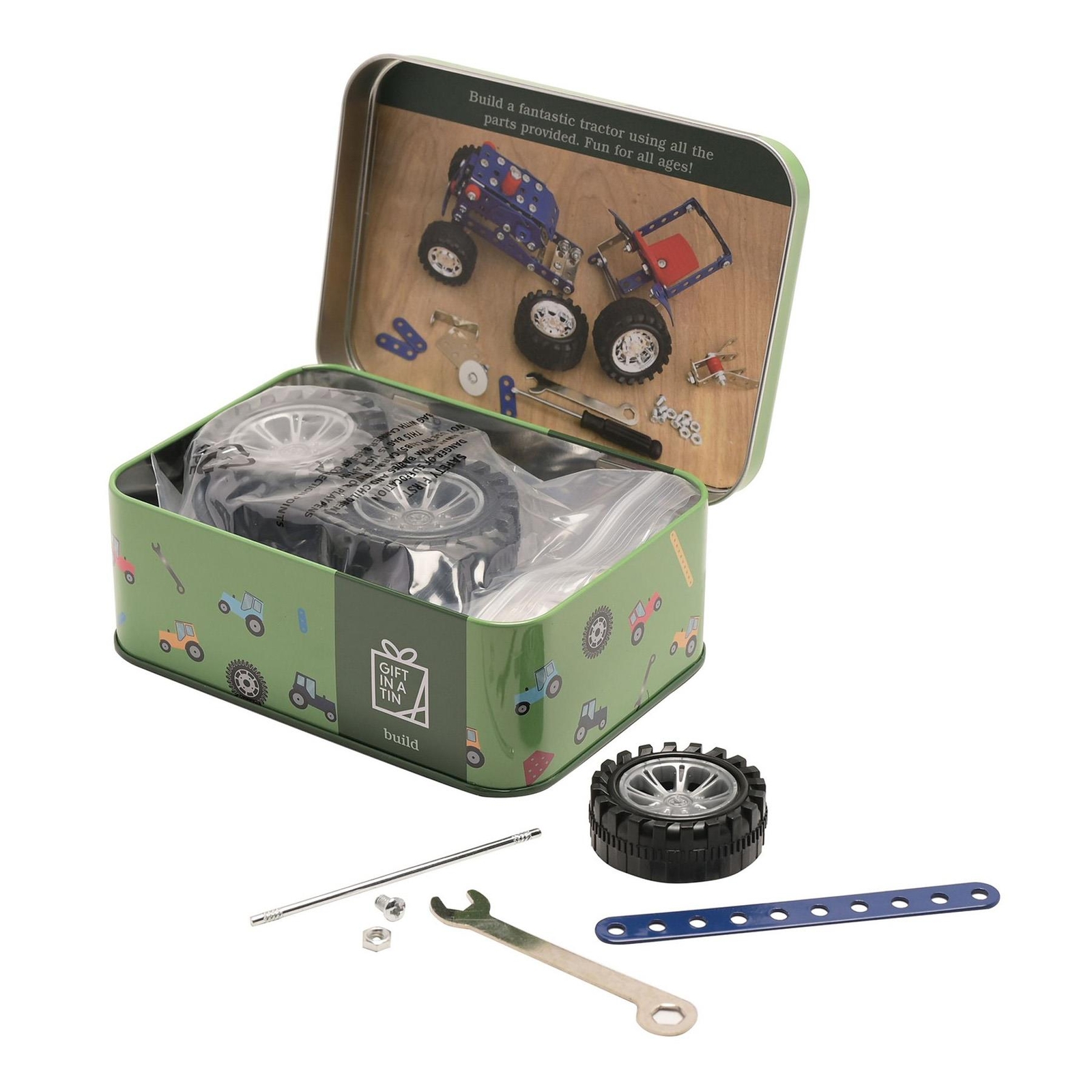 Gift in A Tin Craft / Activity Set Age 8 Make your own Tractor