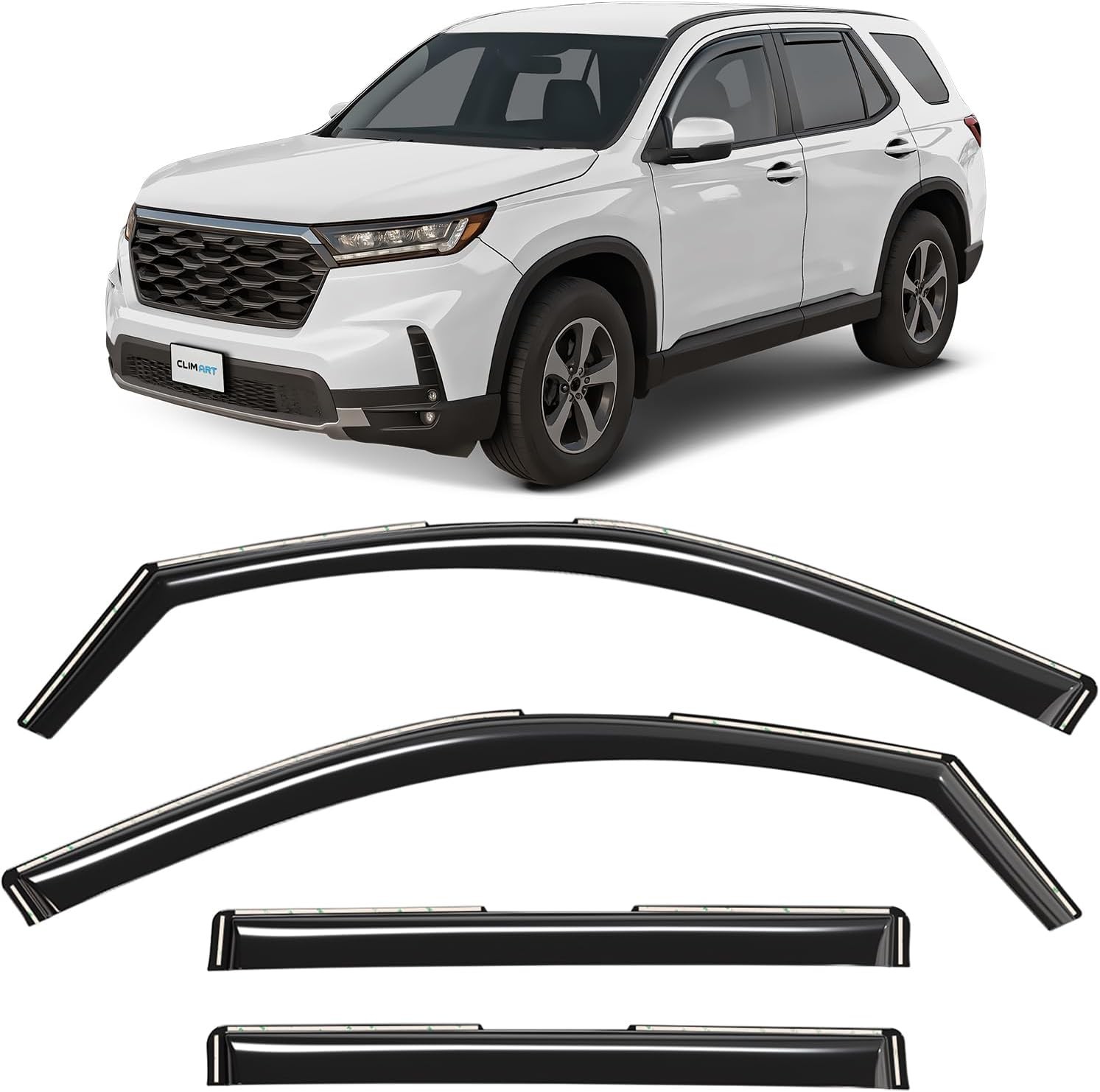 CLIM ART In-Channel Rain Guards Honda Pilot 2023-2026 Window Deflectors #R026