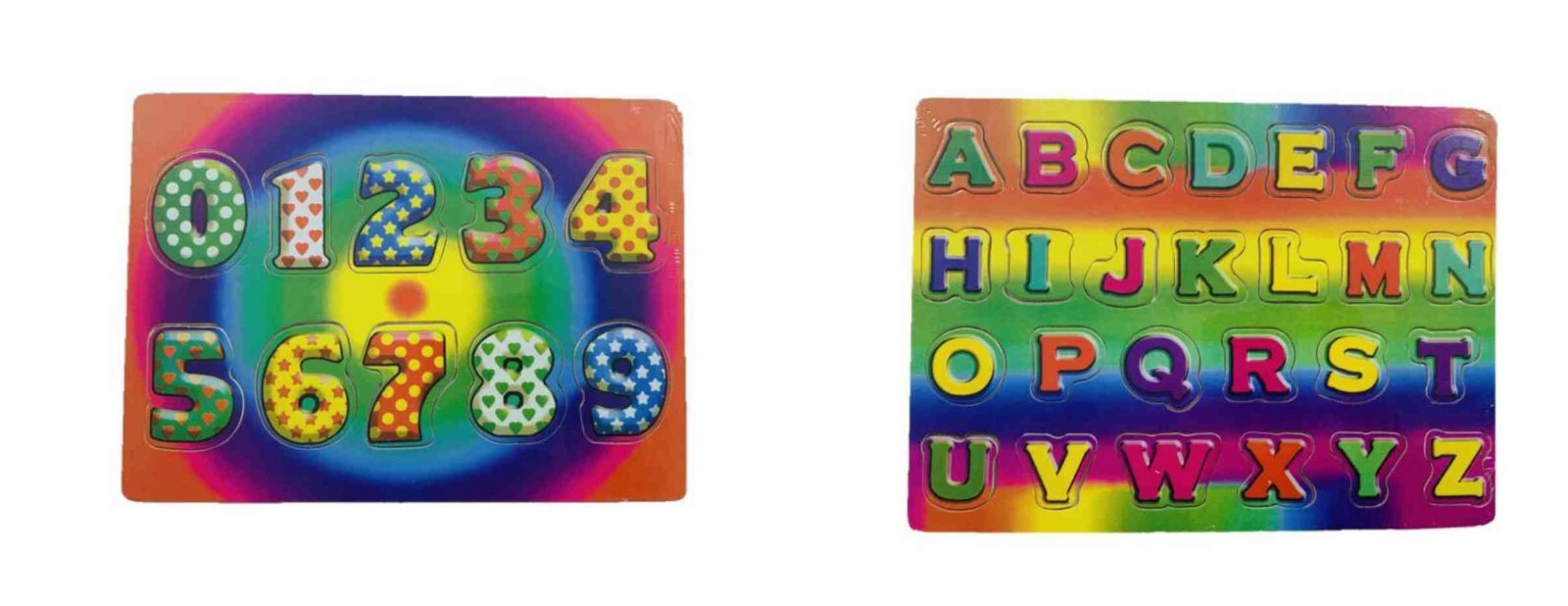 Wood Tray Educational Puzzle 2 Pack ~ Numbers and the Alphabet