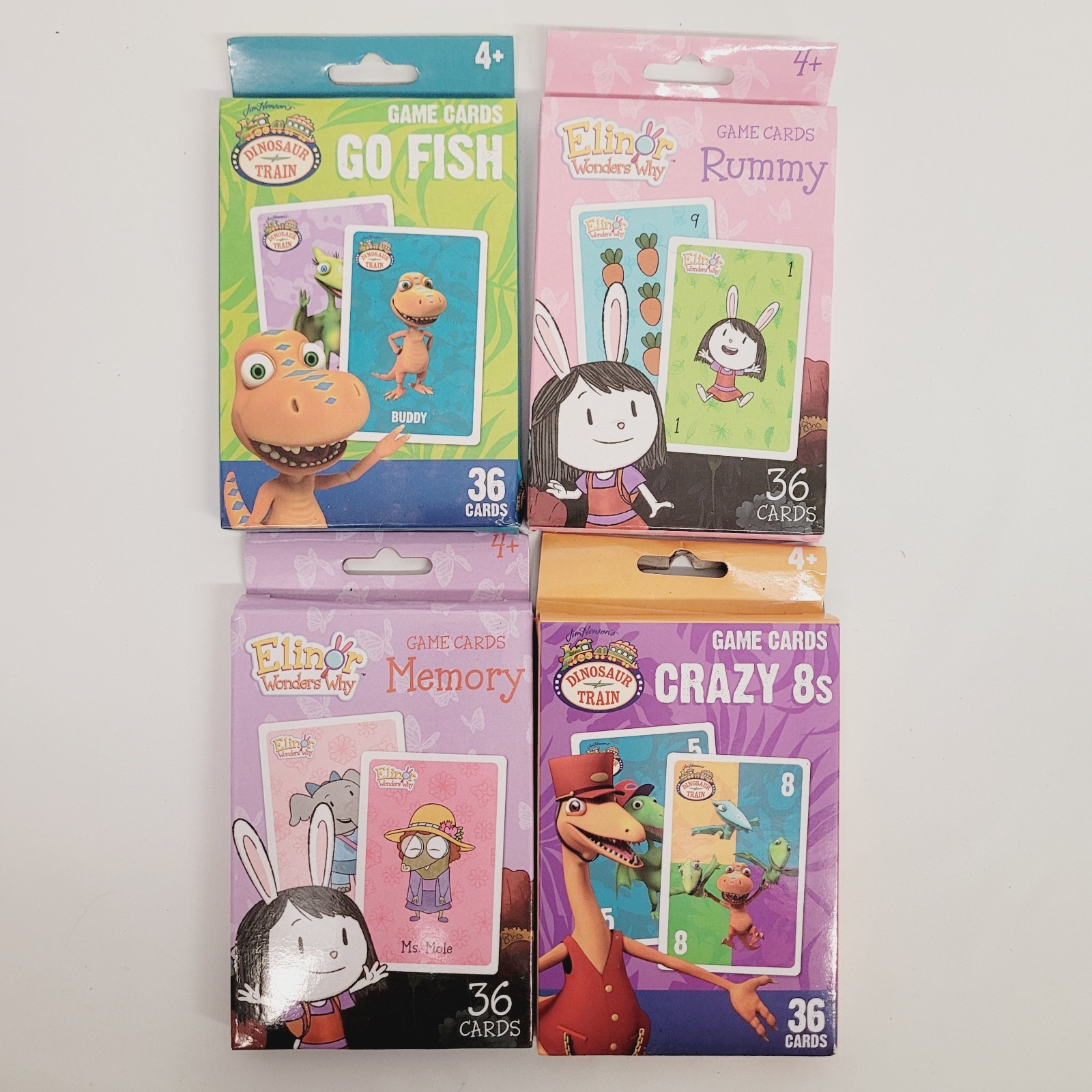Lot of 4 Kids Card Games Go Fish Rummy Memory Crazy 8s NEW Complete Dreamtivity