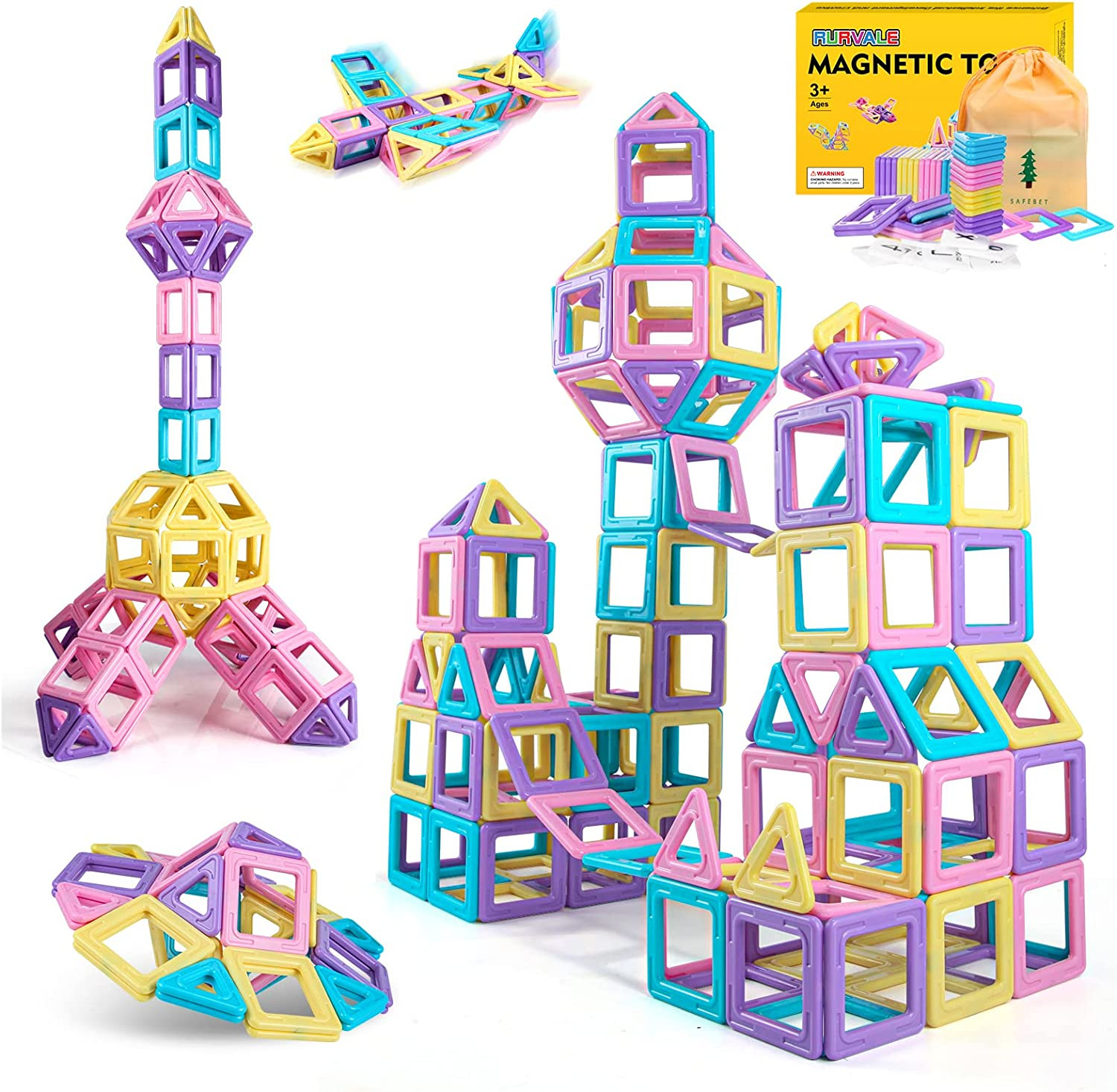 Magnetic Blocks Basic Set Magnetic Tiles, Educational 28 pcs+number kits age 2+