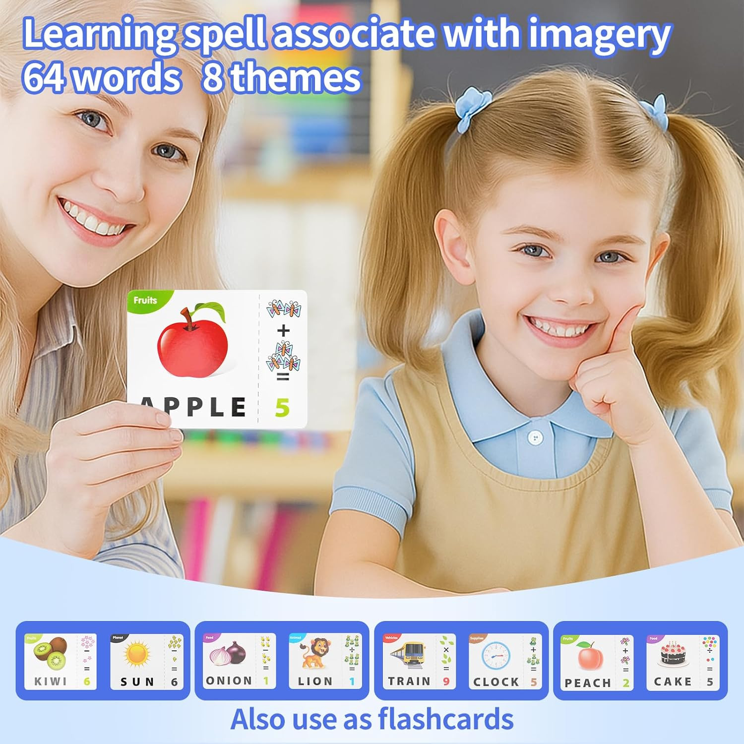 Educational Toys for Kids Ages 3-8, Matching Letter Spelling Math Counting Game,